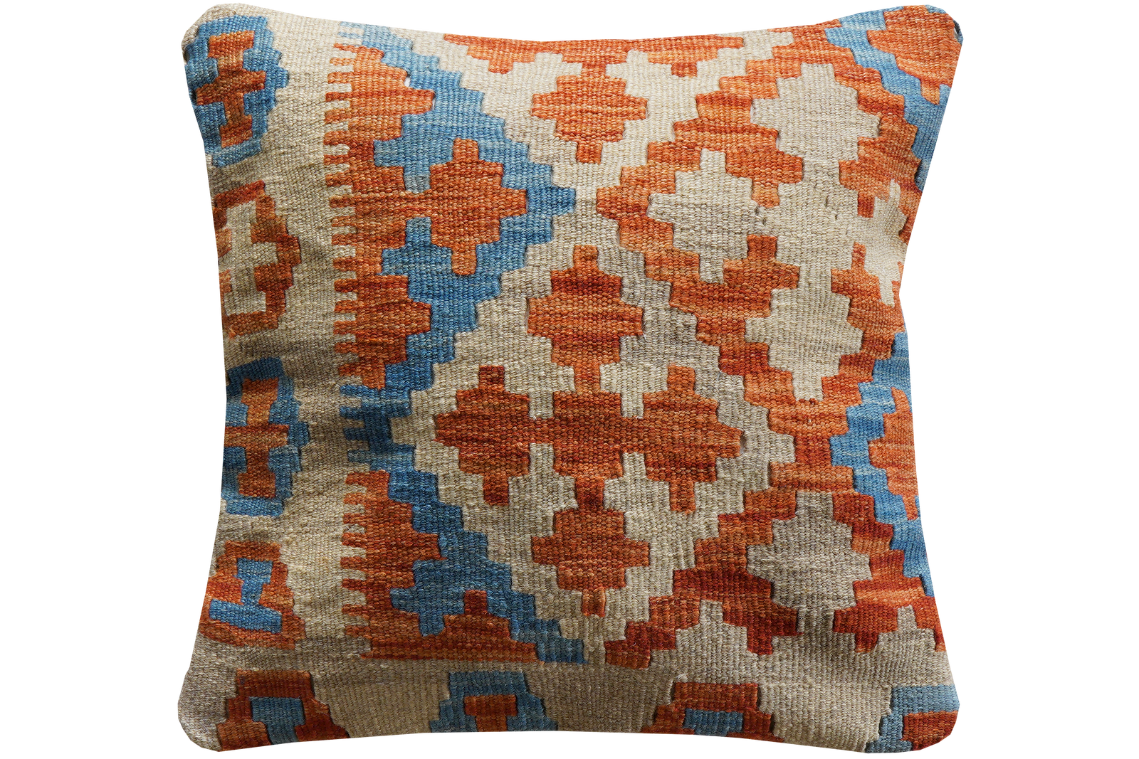 Kelim Kissen — Handgefertigt, 50x50 cm, Bunt, 100% Virgin Wool | Main view