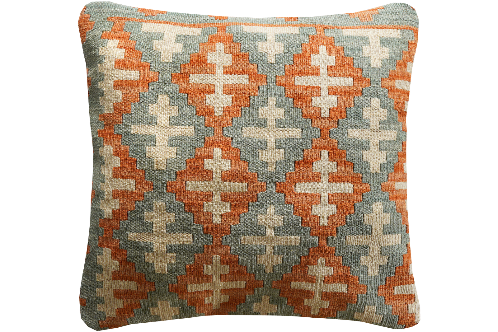 Kelim Kissen — Handgefertigt, 65x65 cm, Bunt, 100% Virgin Wool | Main view