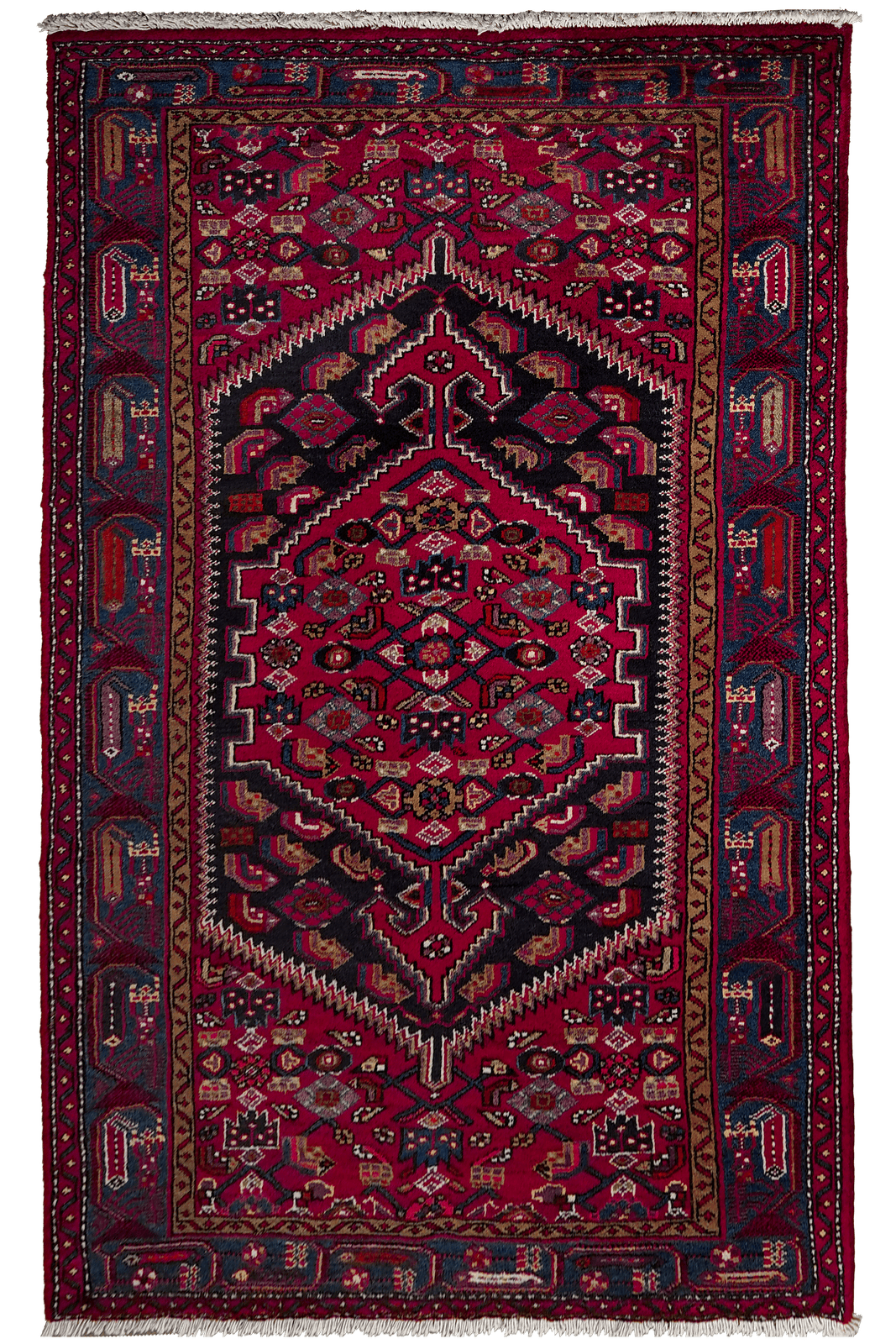 Khamseh — Hand-knotted, 133x221 cm, Blue, 100% Virgin Wool | Main view
