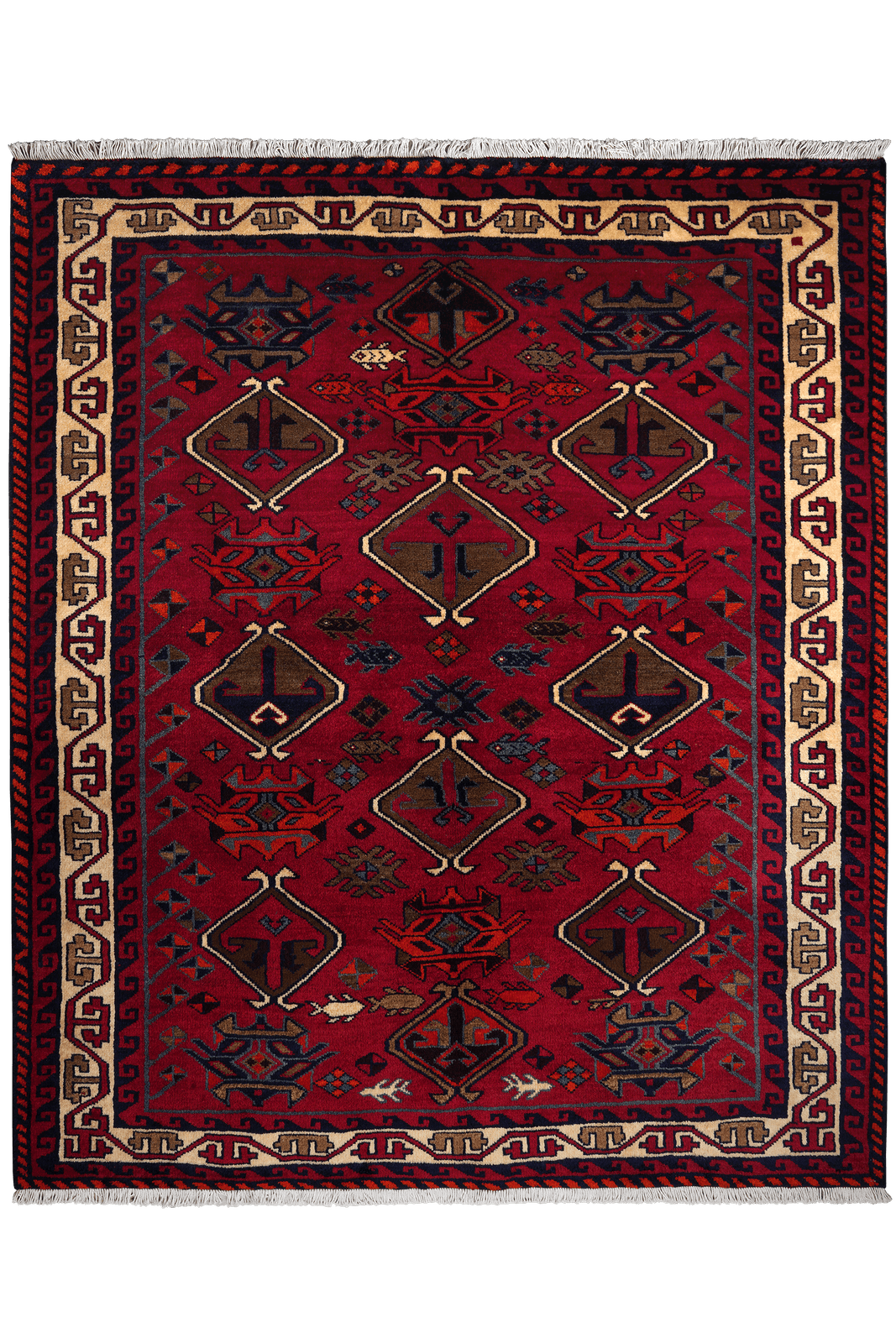 Lori — Hand-knotted, 180x214 cm, Red, 100% Virgin Wool | Main view