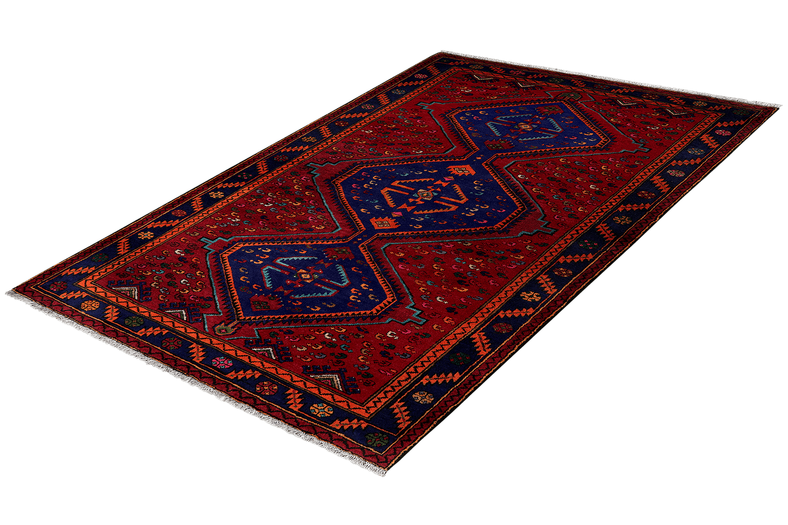 Khamseh — Hand-knotted, 148x241 cm, Red, 100% Virgin Wool | View 5