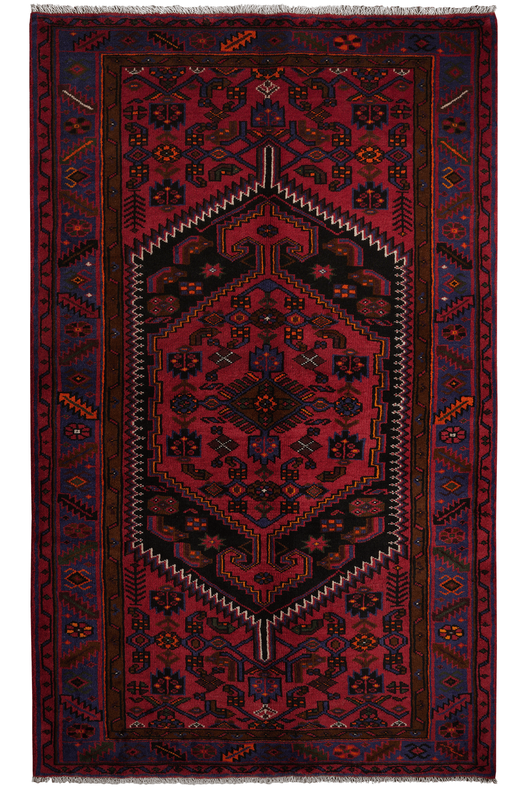 Khamseh — Hand-knotted, 133x222 cm, Blue, 100% Virgin Wool | Main view
