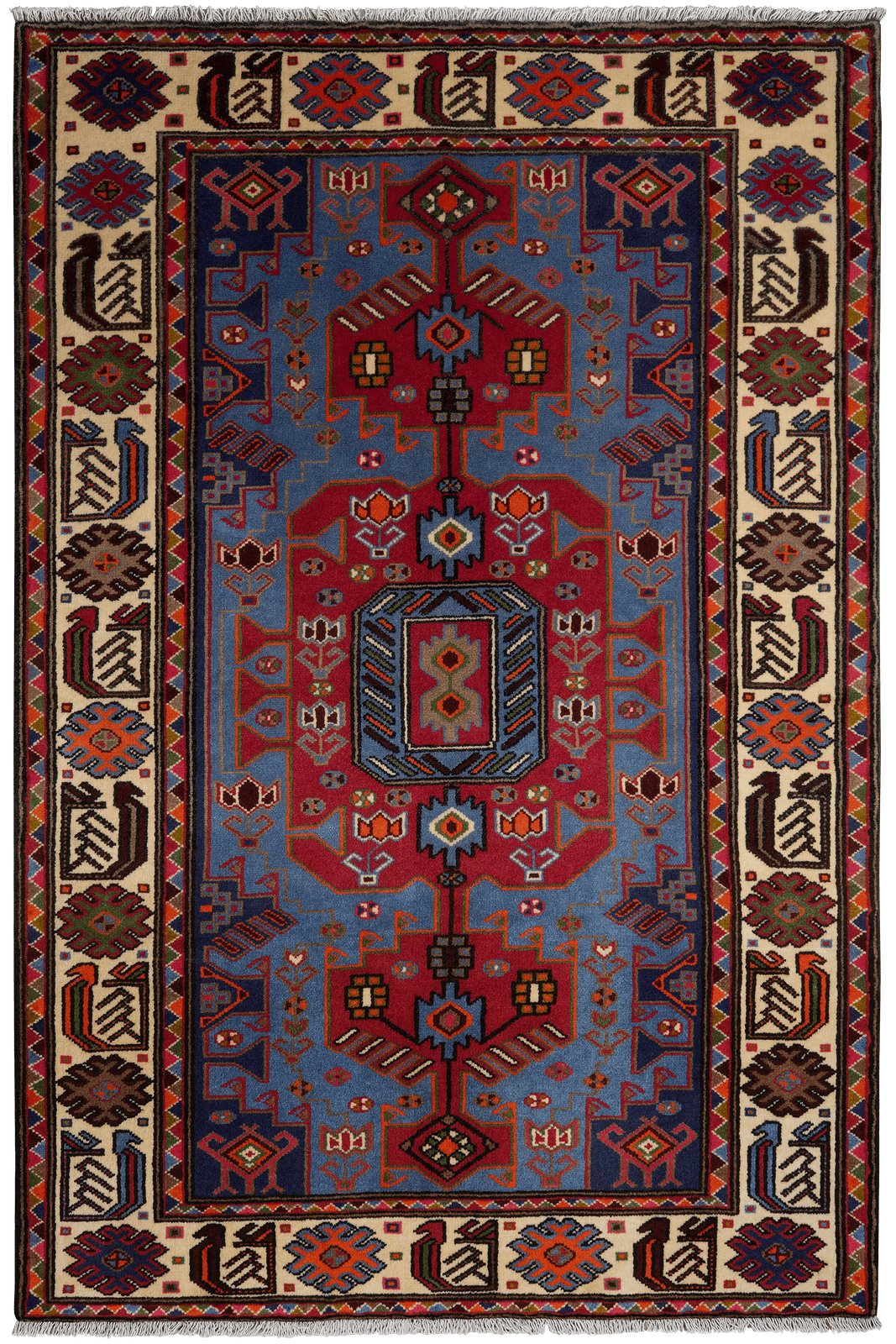 Tarom — Hand-knotted, 132x199 cm, Blue, 100% Virgin Wool | Main view