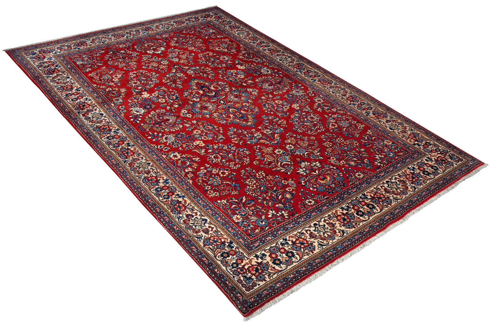 Sarough — Hand-knotted, 204x294 cm, Red, 100% Virgin Wool | View 4