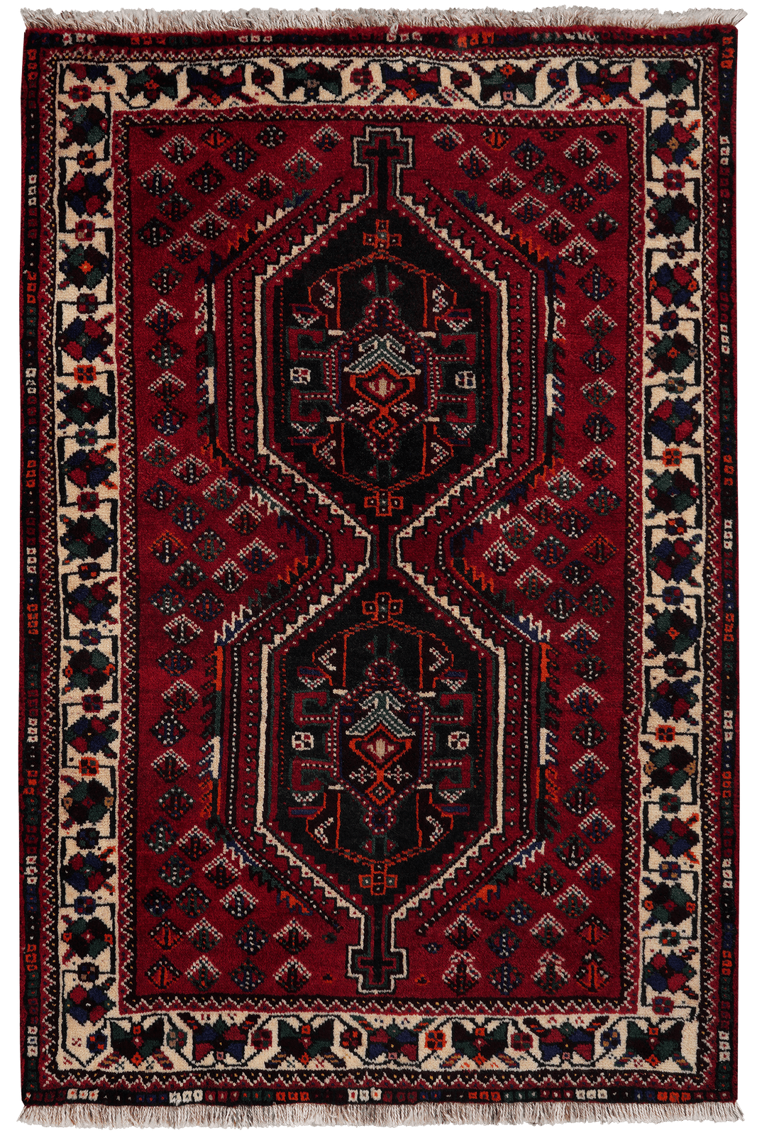 Shiraz — Hand-knotted, 104x157 cm, Red, 100% Virgin Wool | Main view