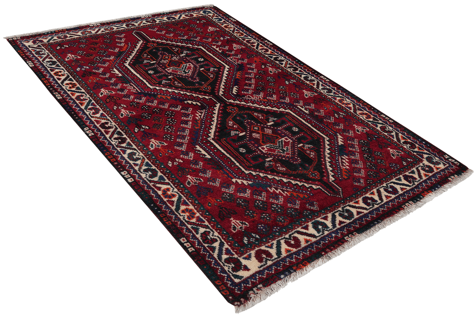 Shiraz — Hand-knotted, 102x149 cm, Red, 100% Virgin Wool | View 4