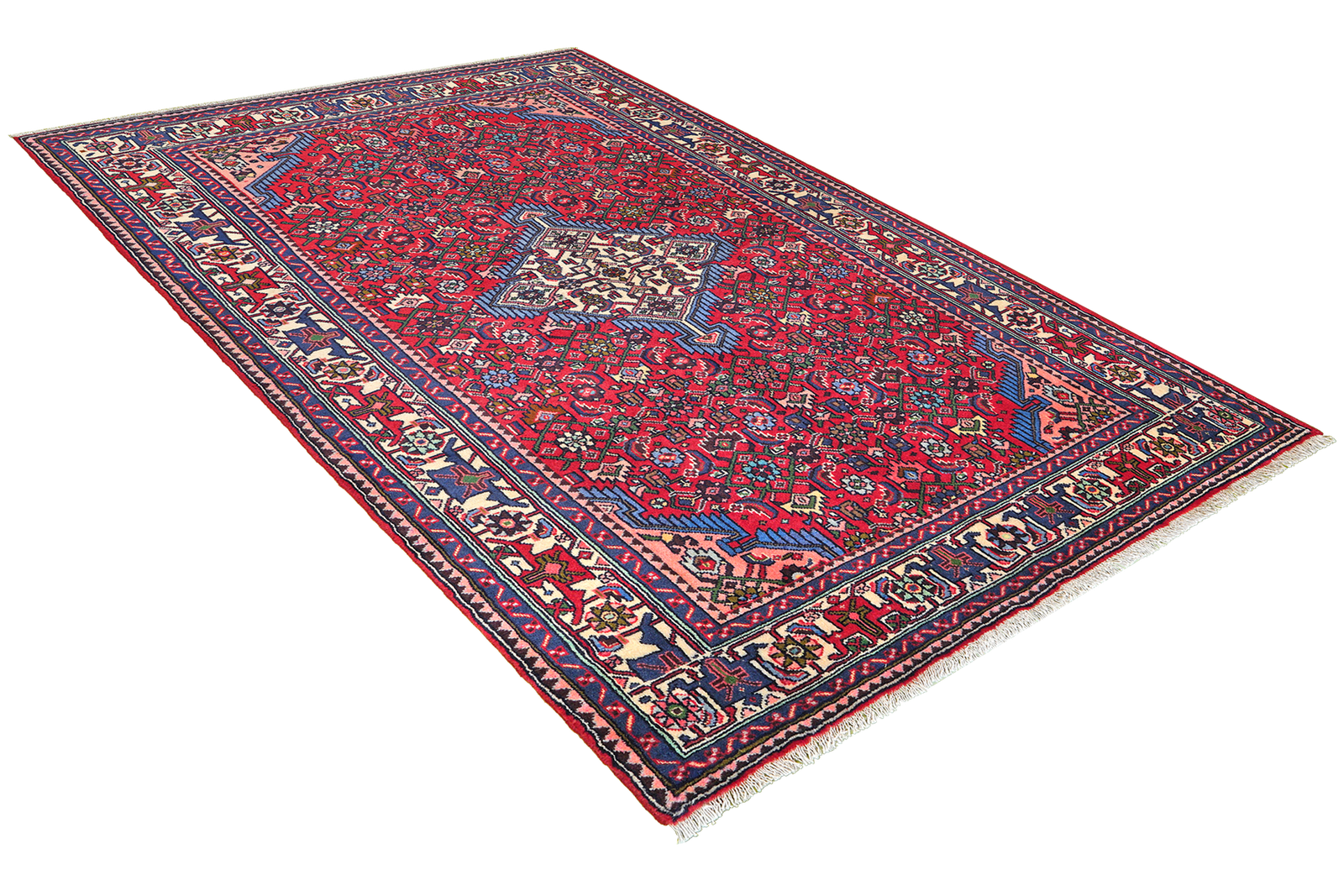 Assadabad — Hand-knotted, 133x207 cm, Red, 100% Virgin Wool | View 4