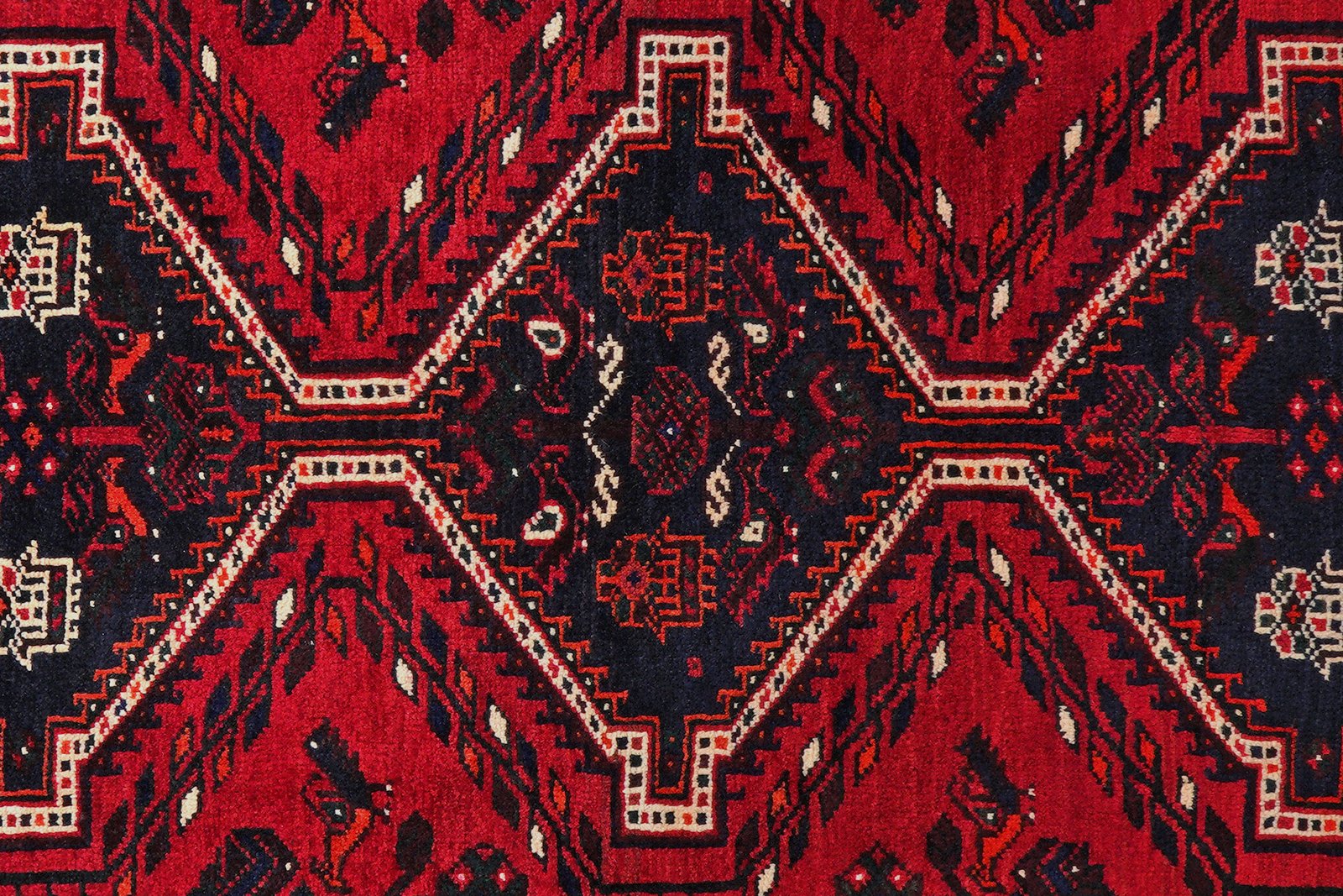 Gashgai — Hand-knotted, 159x214 cm, Red, 100% Virgin Wool | View 6