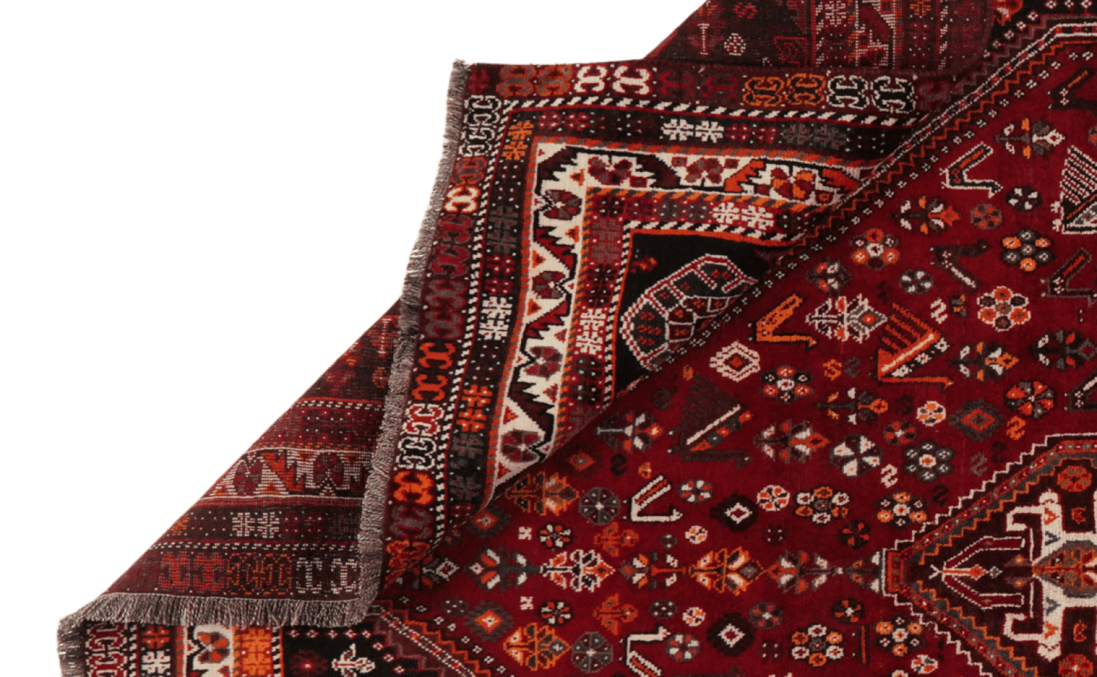 Gashgai — Hand-knotted, 219x320 cm, Red, 100% Virgin Wool | View 5