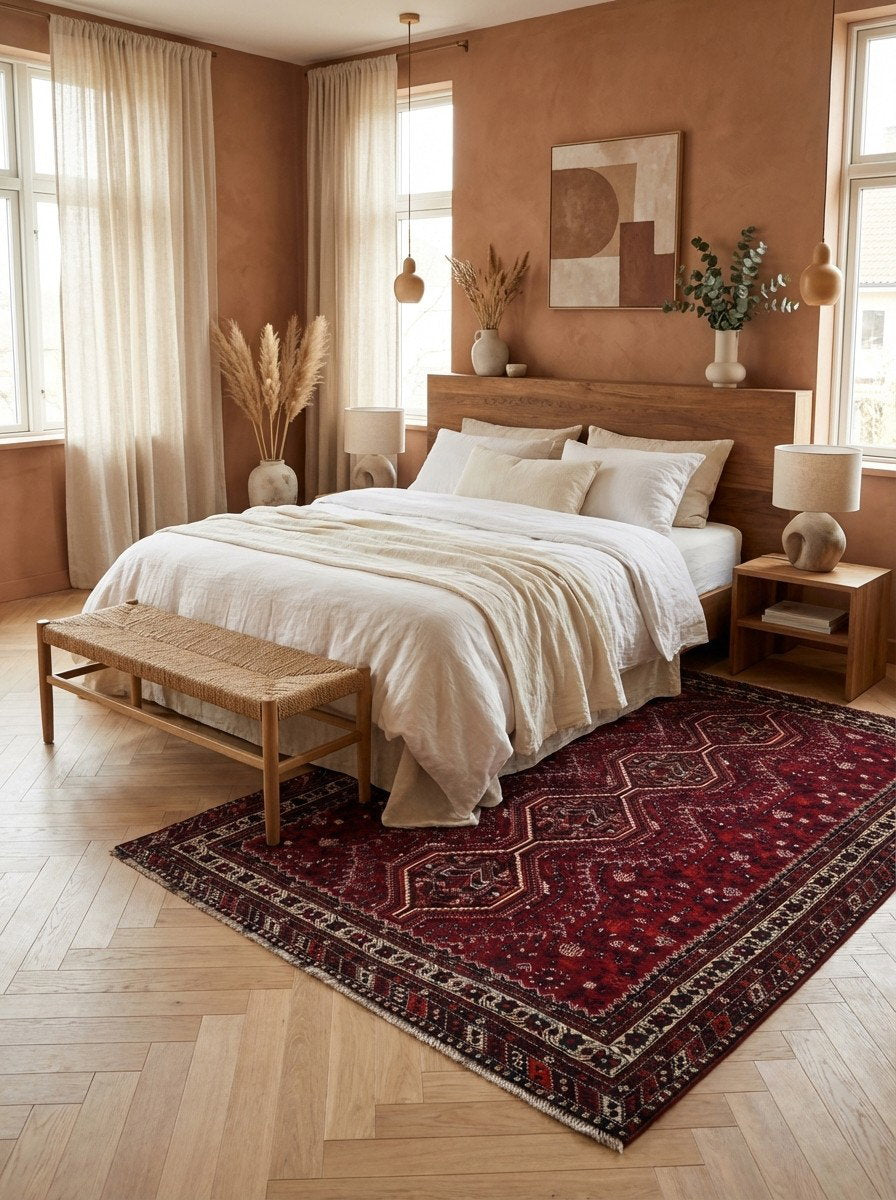 Shiraz — Handgefertigt, 308x209 cm, Beige, 100% Virgin Wool | Detail view