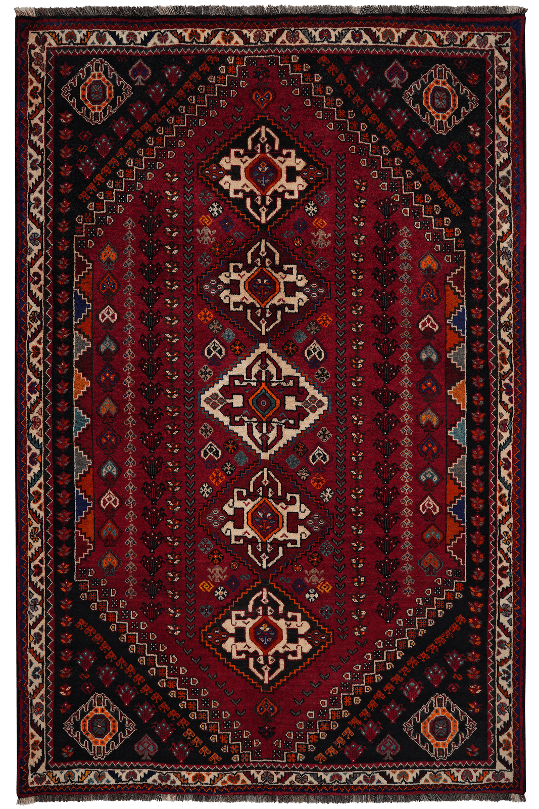 Gashgai — Hand-knotted, 174x270 cm, Red, 100% Virgin Wool | Main view