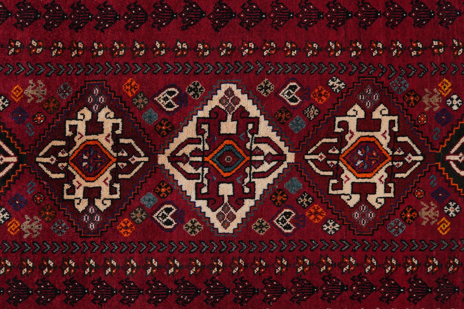 Gashgai — Hand-knotted, 174x270 cm, Red, 100% Virgin Wool | View 6