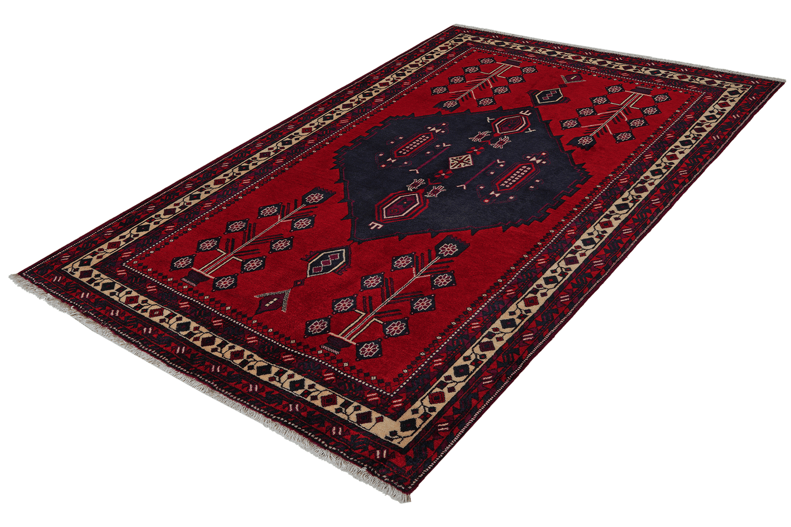 Afshar — Hand-knotted, 156x212 cm, Red, 100% Virgin Wool | View 5