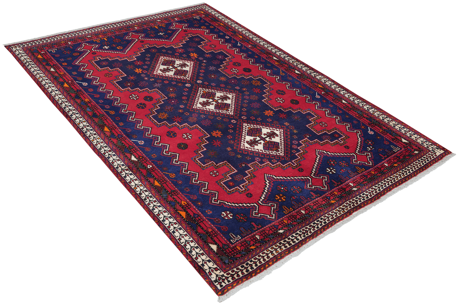 Afshar — Hand-knotted, 165x232 cm, Blue, 100% Virgin Wool | View 4