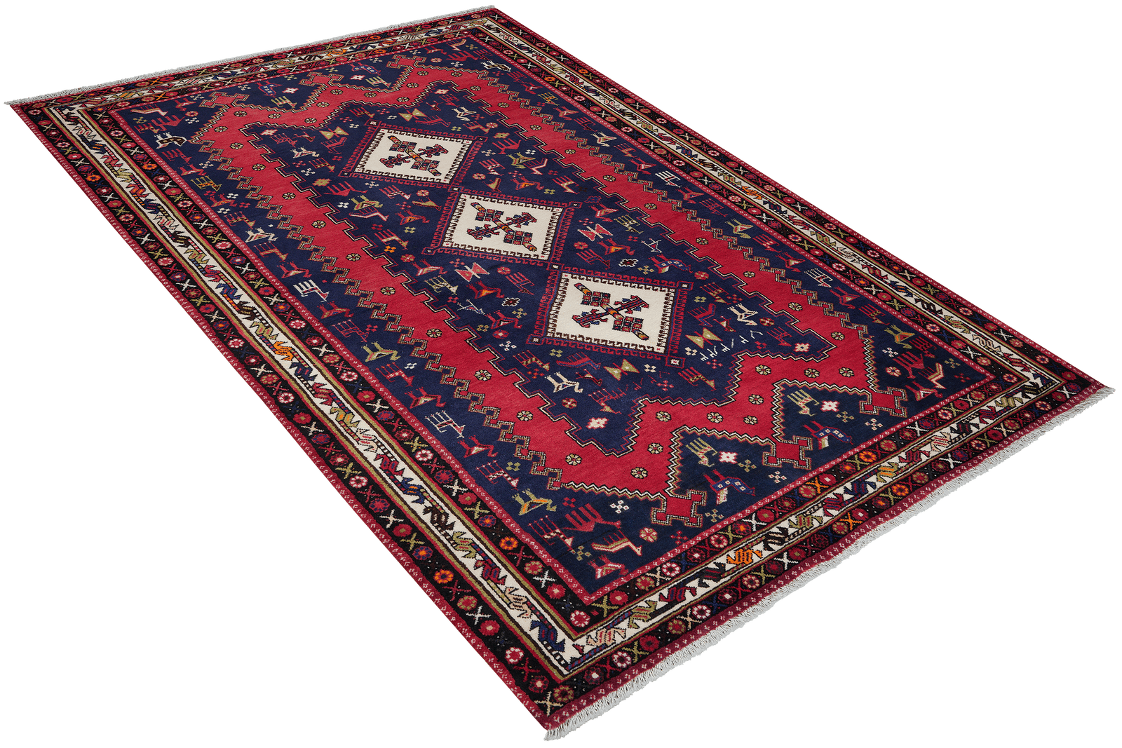 Afshar — Hand-knotted, 166x243 cm, Blue, 100% Virgin Wool | View 4