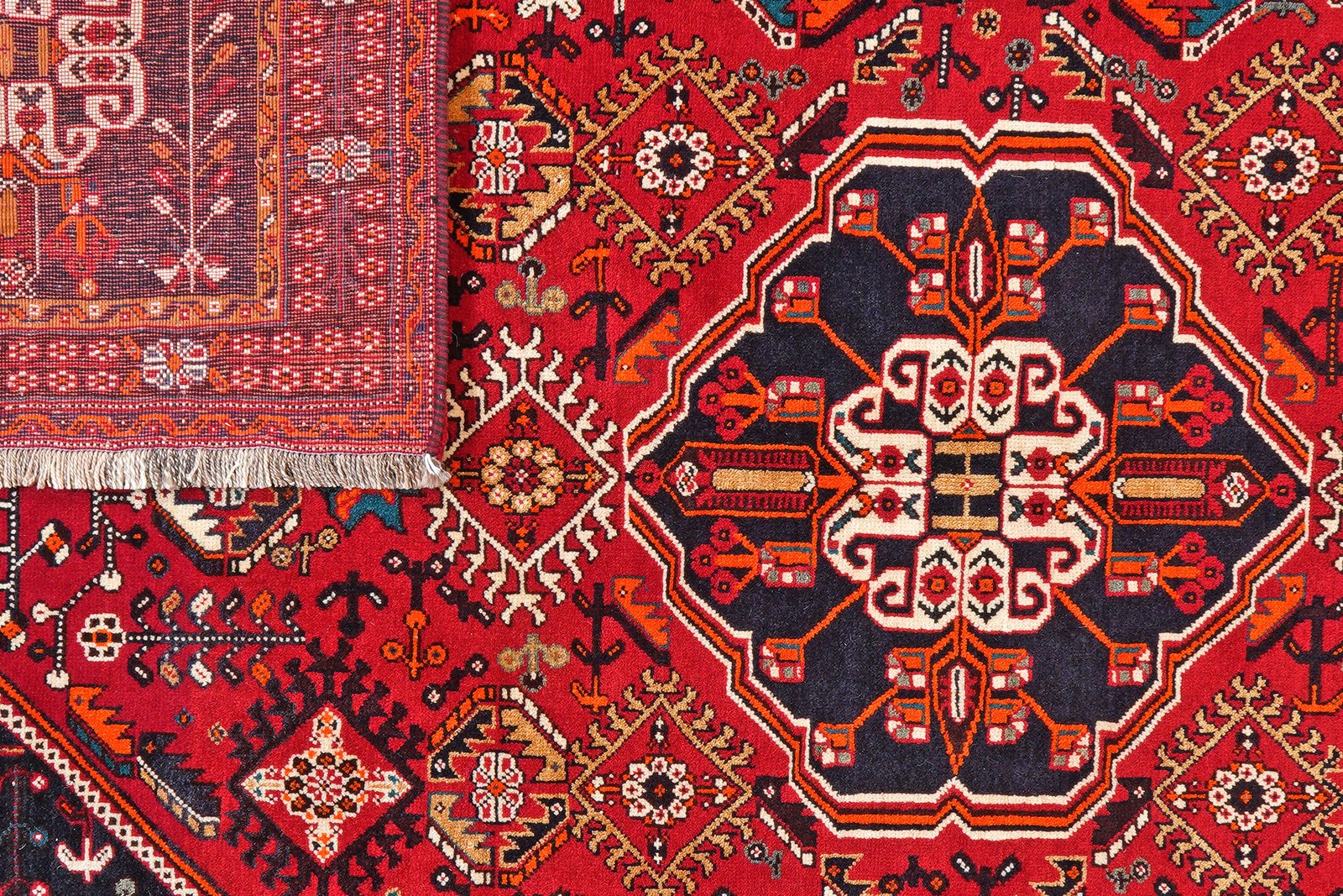 Gashgai — Hand-knotted, 162x244 cm, Red, 100% Virgin Wool | View 7