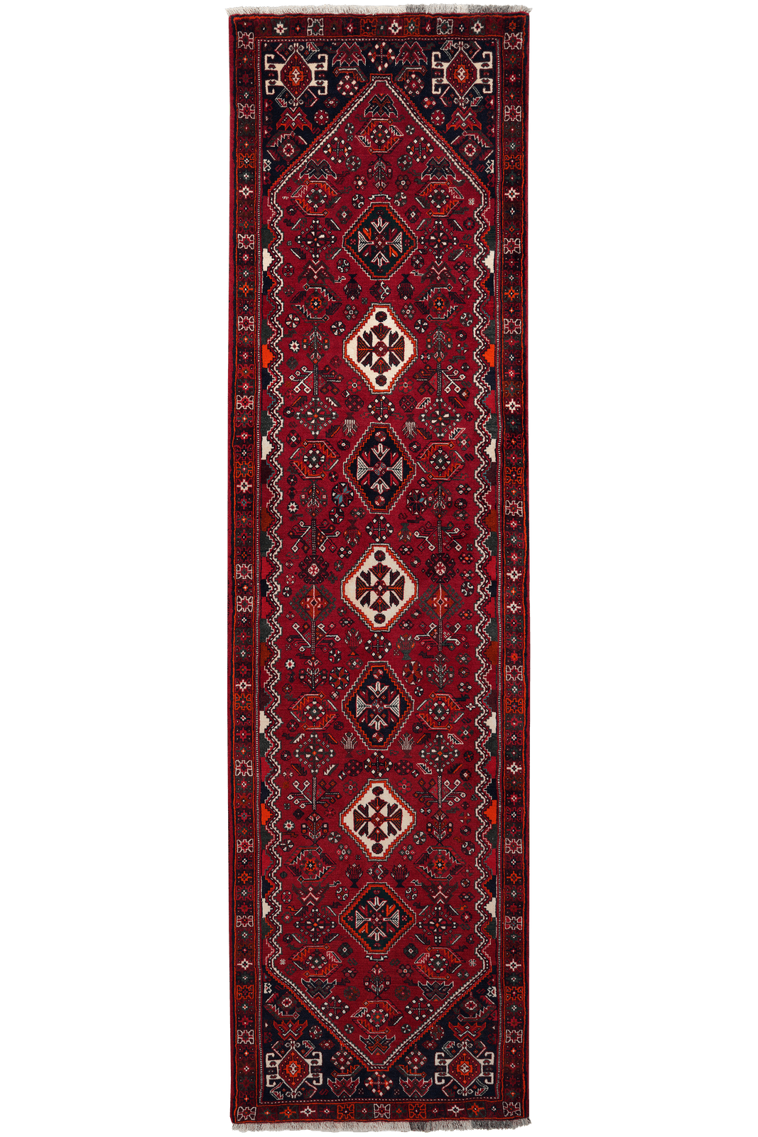 Gashgai — Hand-knotted, 82x301 cm, Red, 100% Virgin Wool | Main view