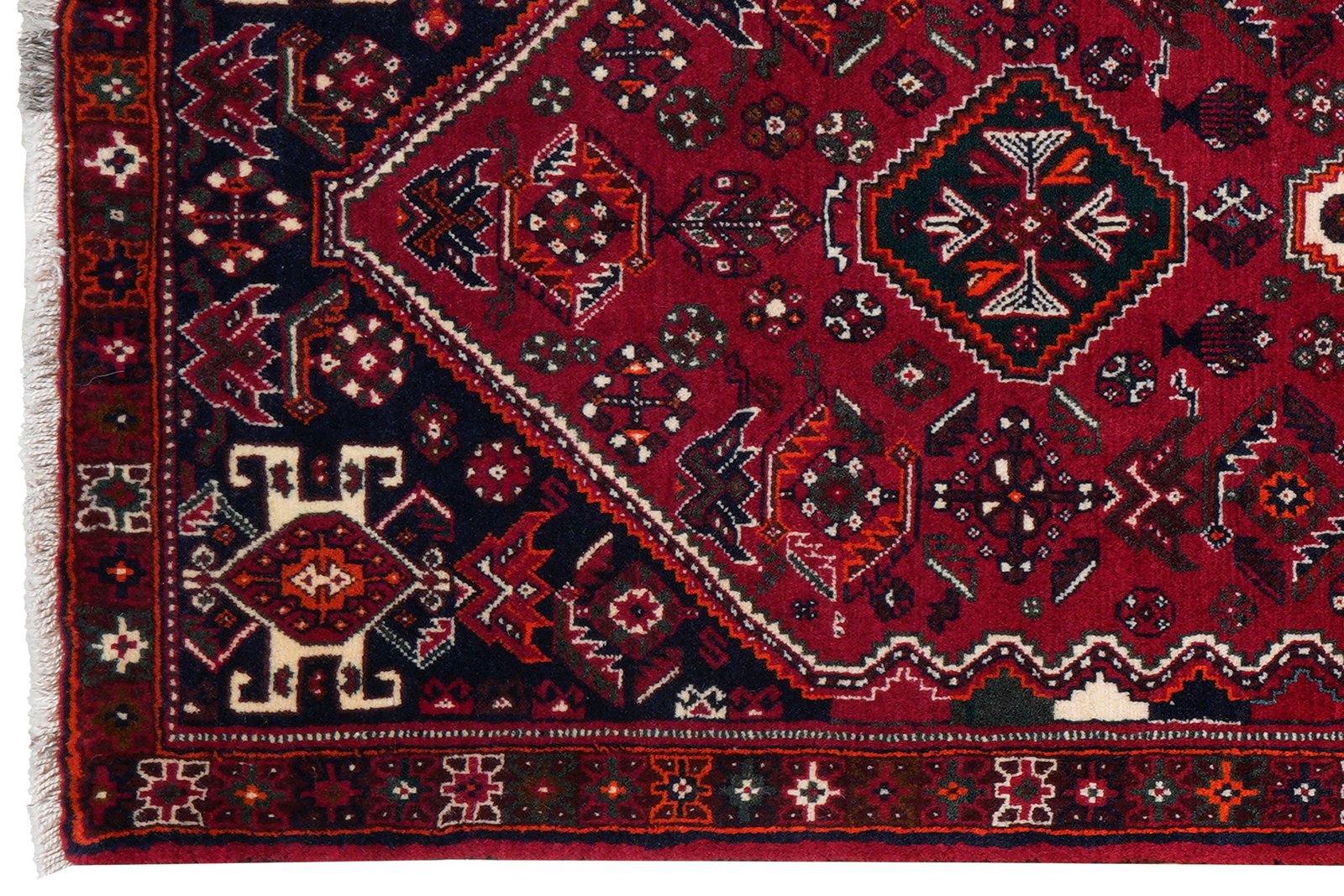 Gashgai — Hand-knotted, 82x301 cm, Red, 100% Virgin Wool | View 3