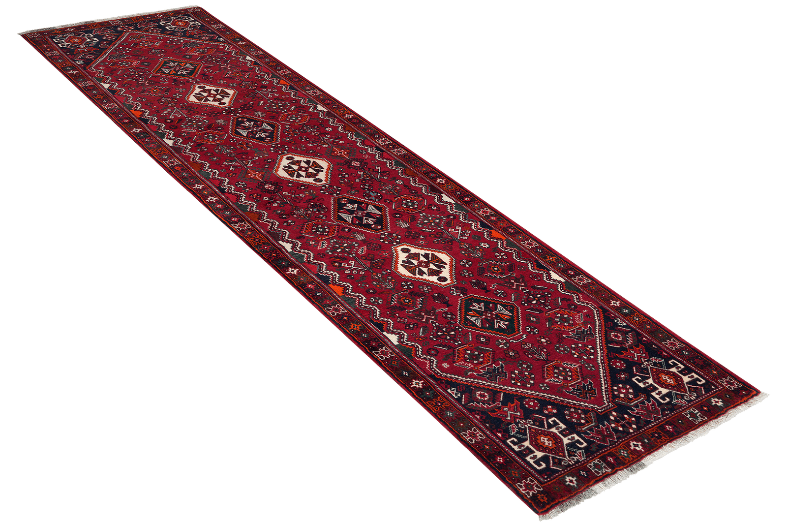 Gashgai — Hand-knotted, 82x301 cm, Red, 100% Virgin Wool | View 4
