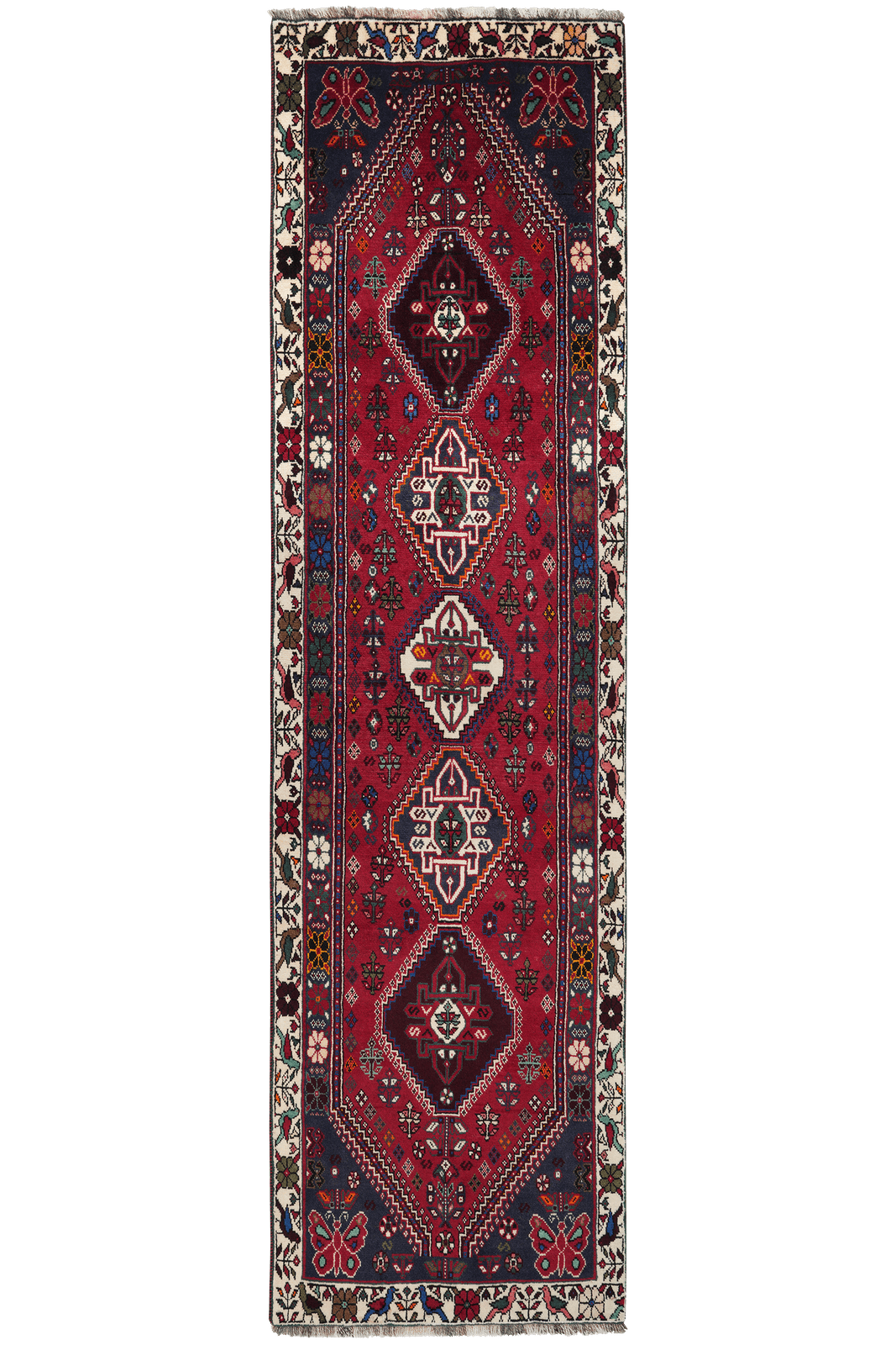 Gashgai — Hand-knotted, 80x295 cm, Red, 100% Virgin Wool | Main view