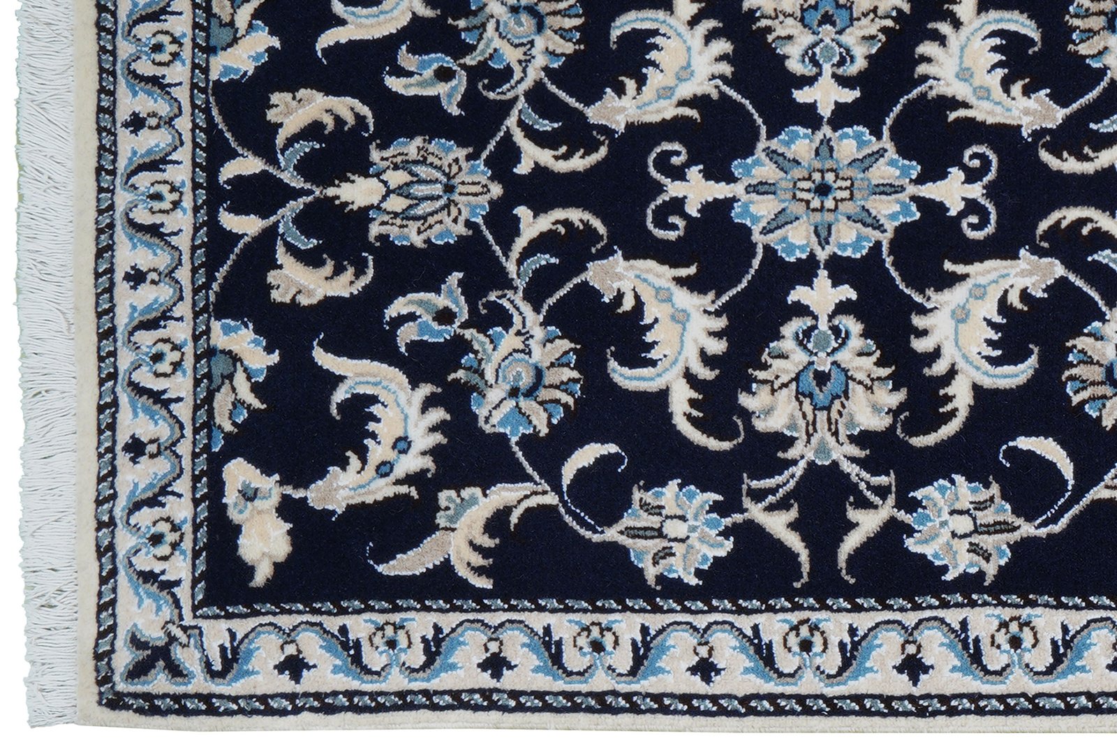 Nain 12La — Hand-knotted, 75x290 cm, Blue, 100% Virgin Wool | View 3