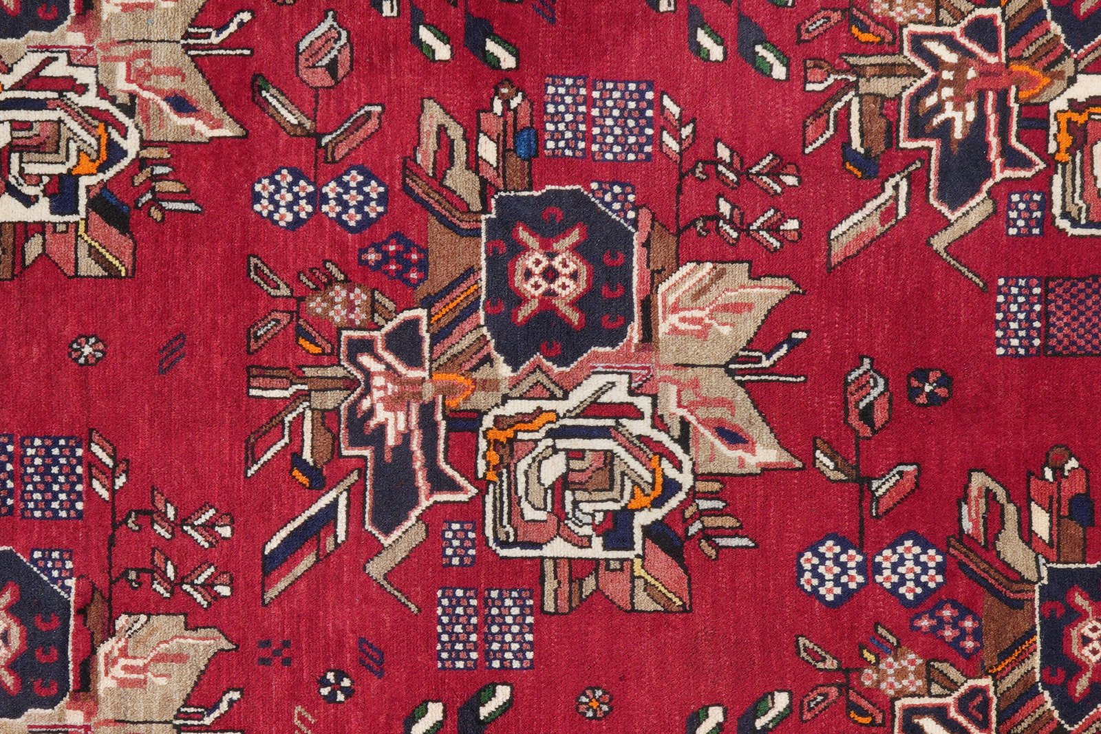 Afshar — Hand-knotted, 136x182 cm, Red, 100% Virgin Wool | View 6