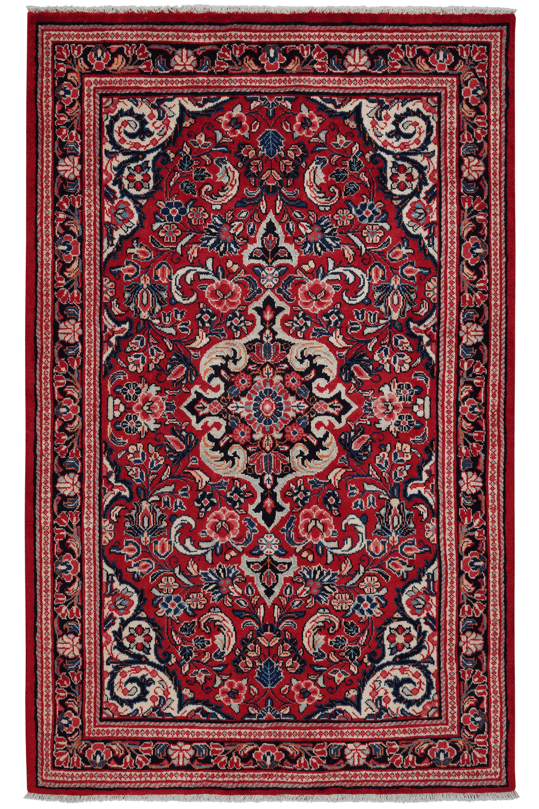 Mahal — Hand-knotted, 129x207 cm, Red, 100% Virgin Wool | Main view