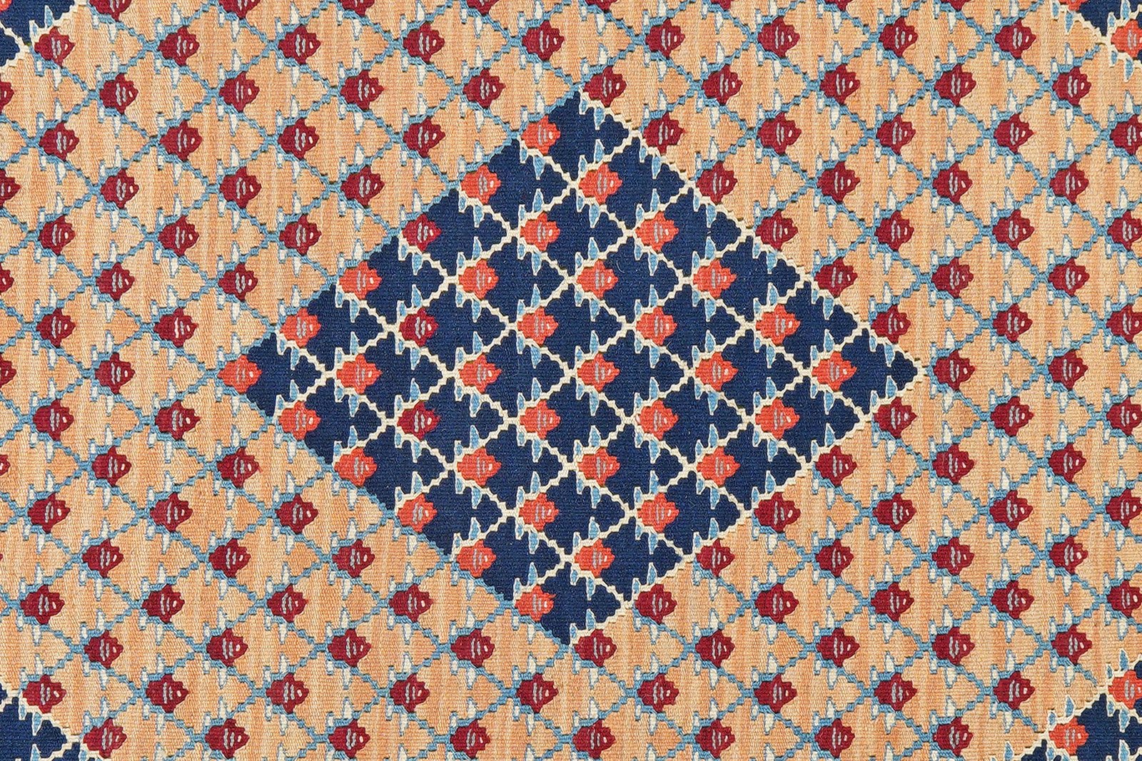 Kelim Senneh — Handmade, 102x154 cm, Beige, 100% Virgin Wool | View 5