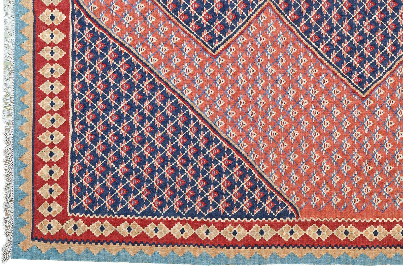 Kelim Senneh — Handmade, 156x201 cm, Pink, 100% Virgin Wool | View 3
