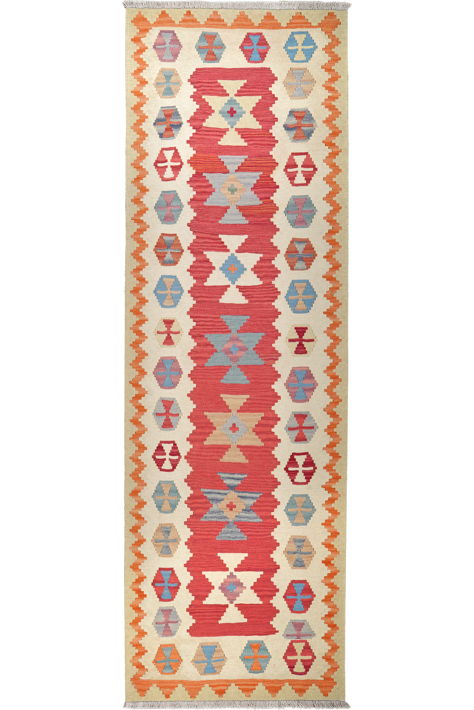 Kelim Gashgai — Handgefertigt, 284x89 cm, Beige, 100% Virgin Wool | Main view