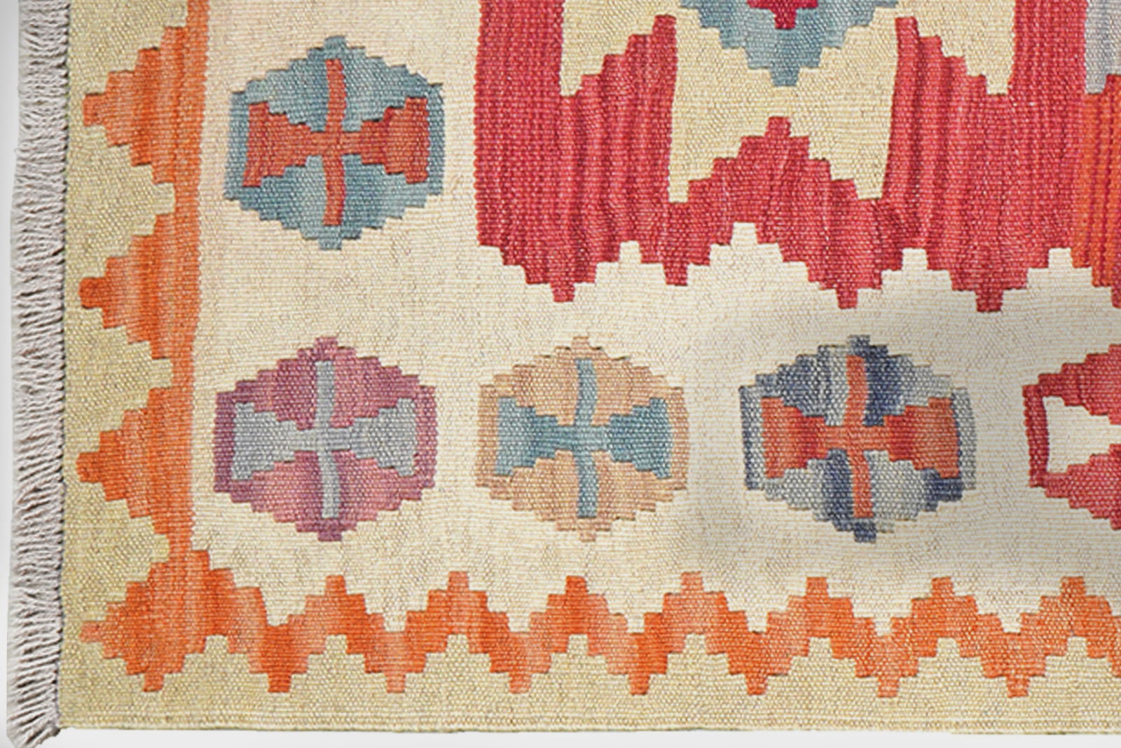 Kelim Gashgai — Handgefertigt, 284x89 cm, Beige, 100% Virgin Wool | View 4