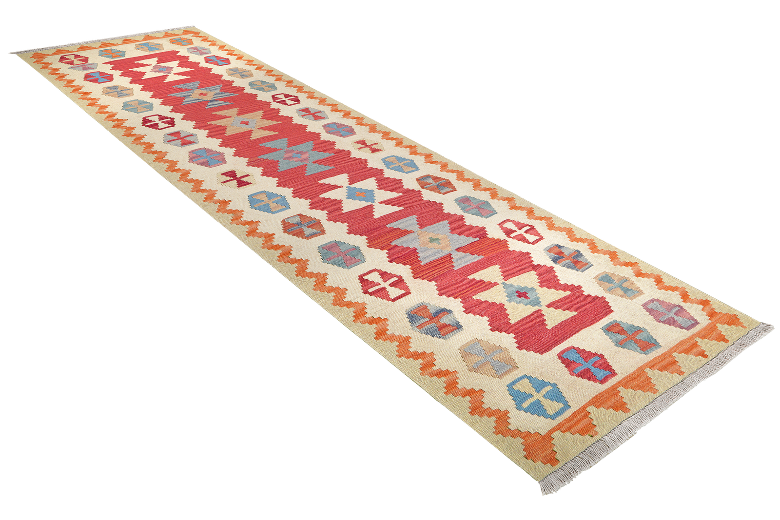 Kelim Gashgai — Handgefertigt, 284x89 cm, Beige, 100% Virgin Wool | View 5