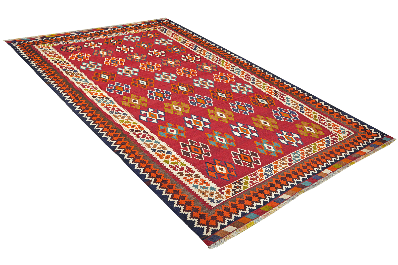 Kelim Gashgai Old — Handmade, 179x282 cm, Red, 100% Virgin Wool | View 4