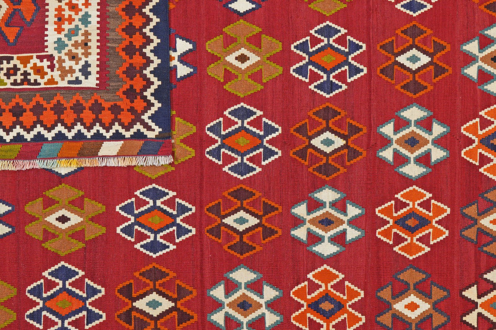 Kelim Gashgai Old — Handmade, 179x282 cm, Red, 100% Virgin Wool | View 6