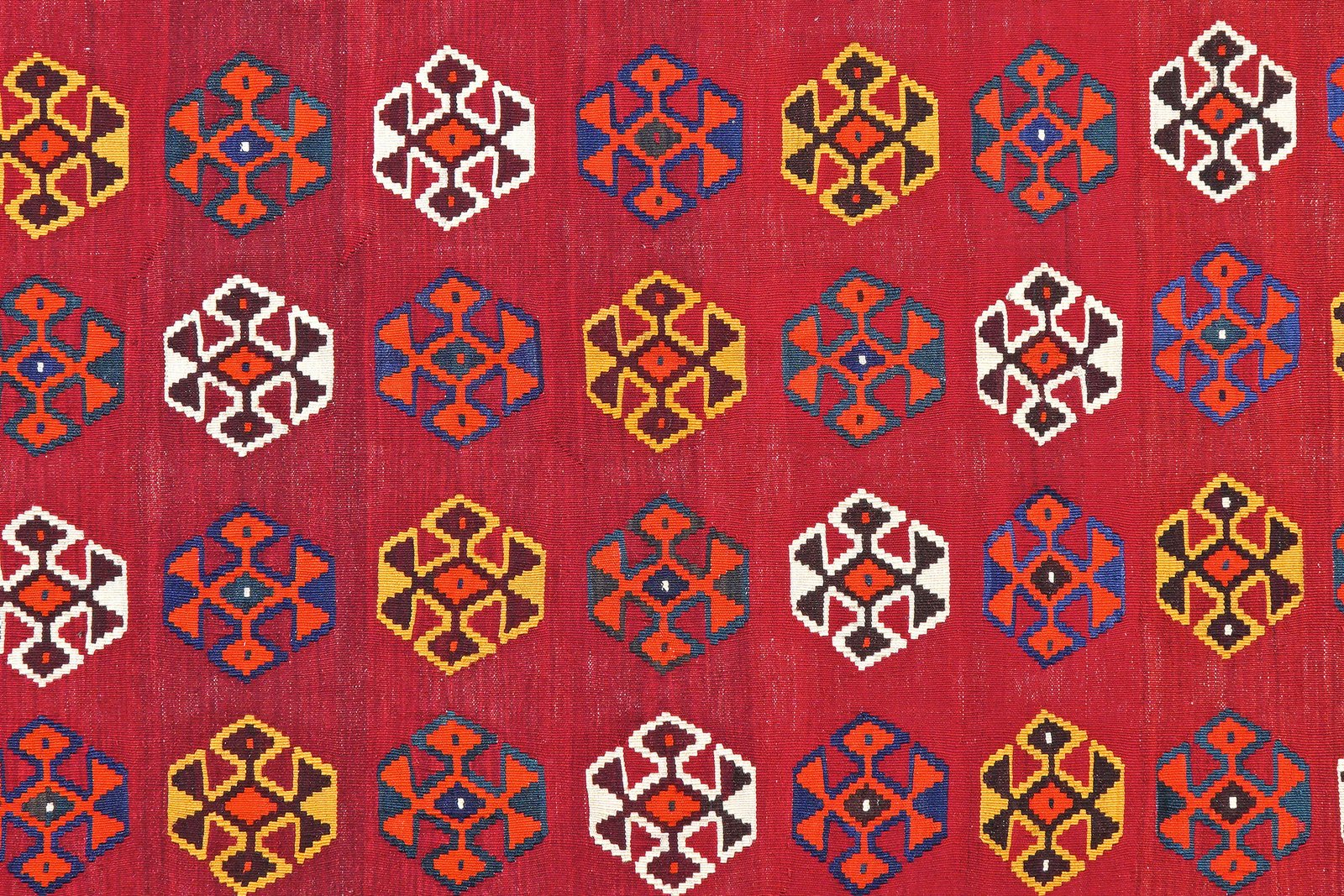Kelim Gashgai Old — Handmade, 166x245 cm, Red, 100% Virgin Wool | View 5