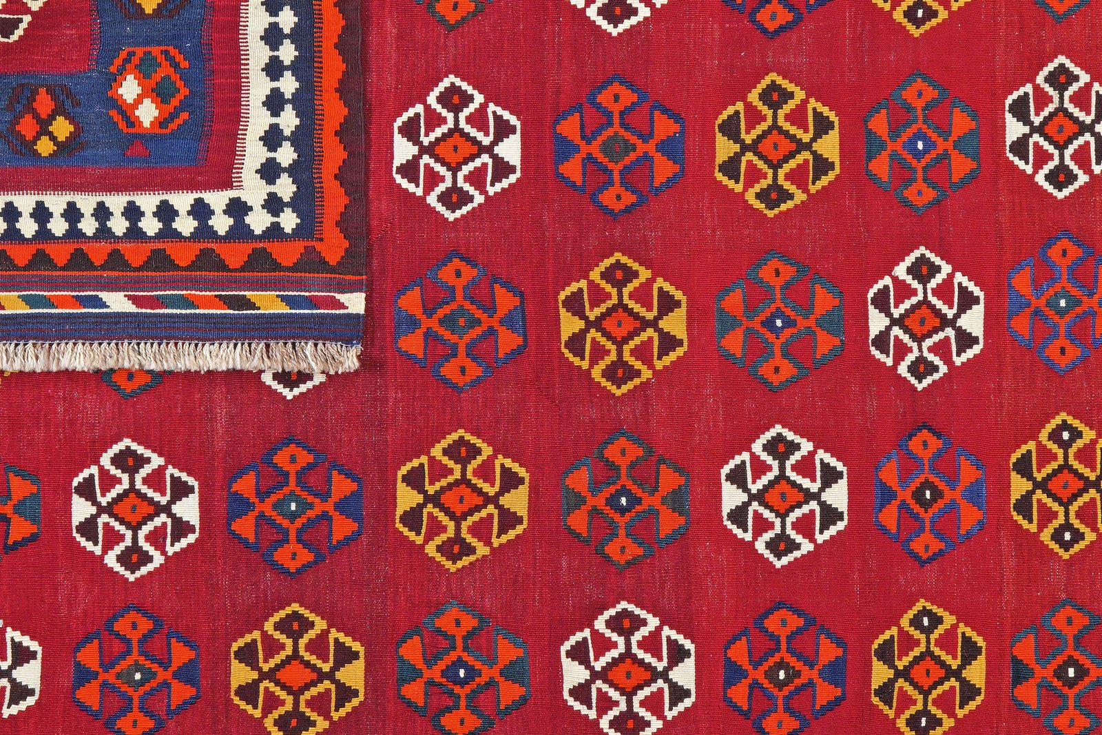 Kelim Gashgai Old — Handmade, 166x245 cm, Red, 100% Virgin Wool | View 6
