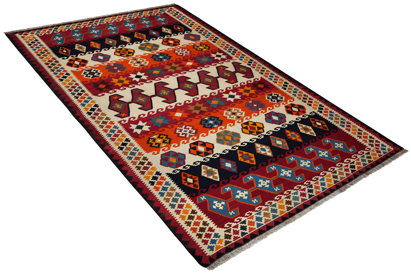 Kelim Gashgai Old — Handmade, 180x280 cm, Multicolor, 100% Virgin Wool | View 4