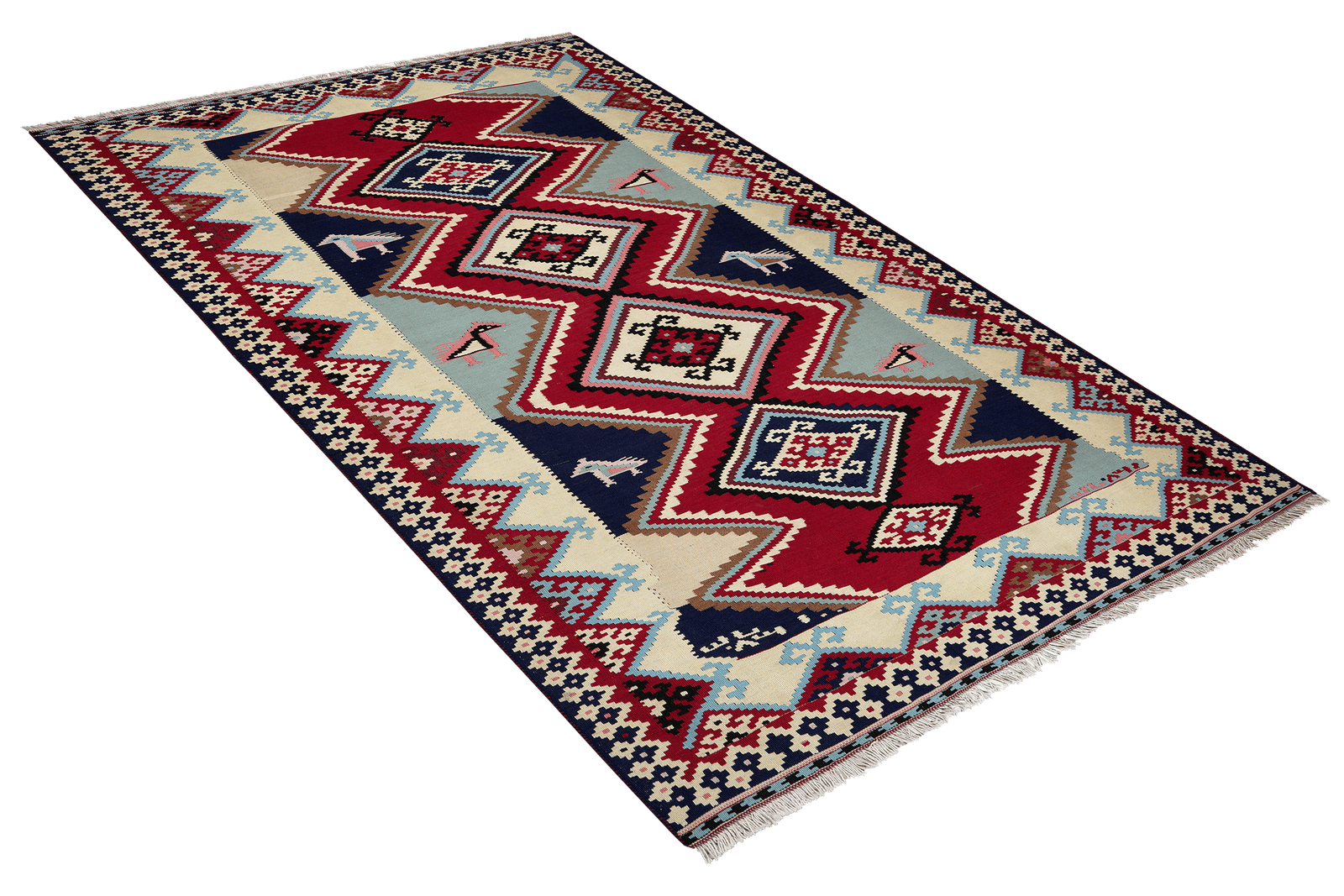 Kelim Gashgai Old — Handmade, 149x242 cm, Red, 100% Virgin Wool | View 4