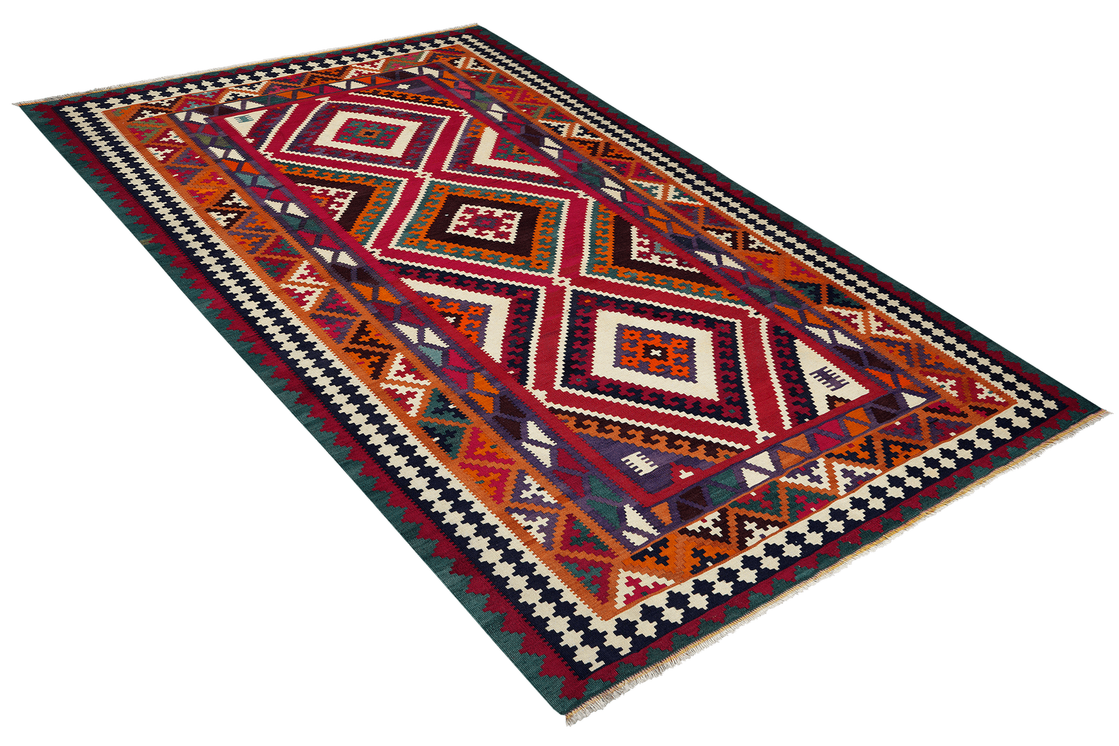 Kelim Gashgai Old — Handmade, 160x249 cm, Red, 100% Virgin Wool | View 4