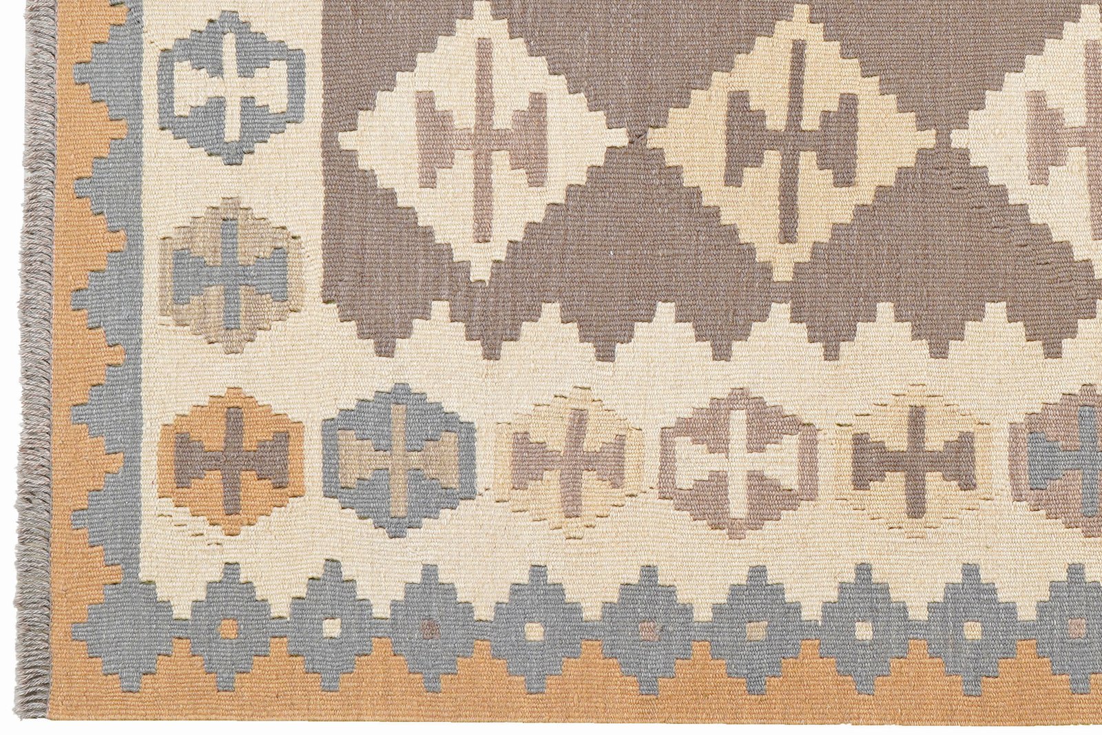 Kelim Gashgai — Handmade, 125x178 cm, Grey, 100% Virgin Wool | View 3