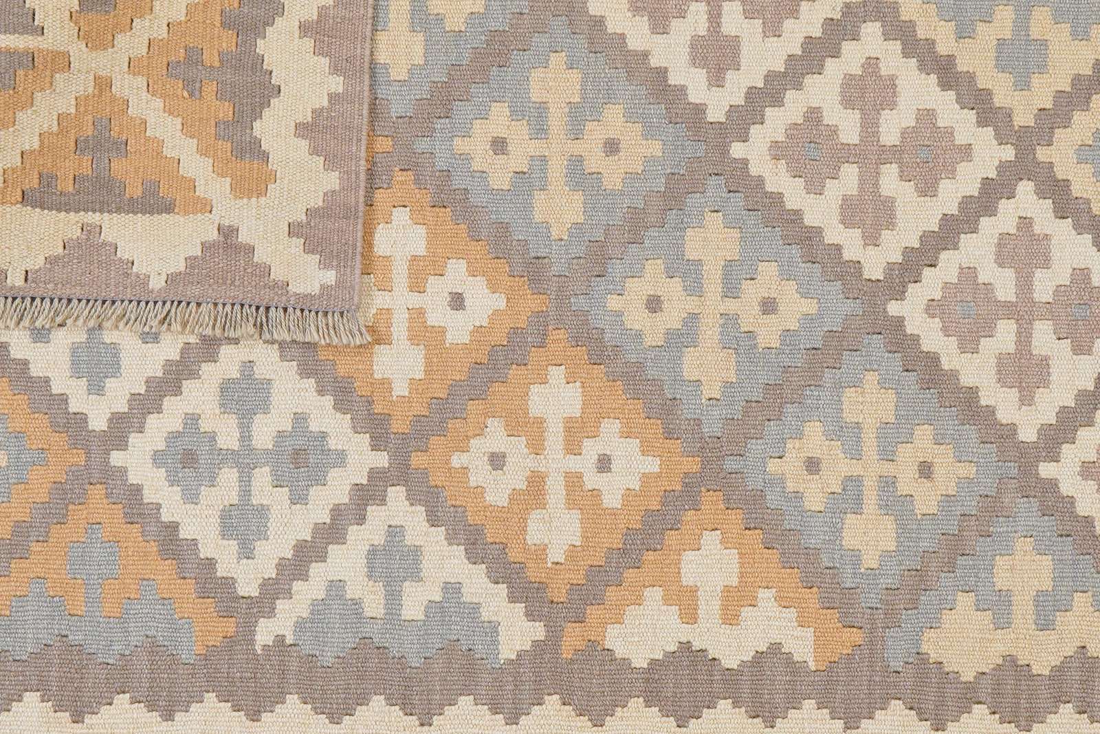 Kelim Gashgai — Handmade, 122x179 cm, Grey, 100% Virgin Wool | View 6