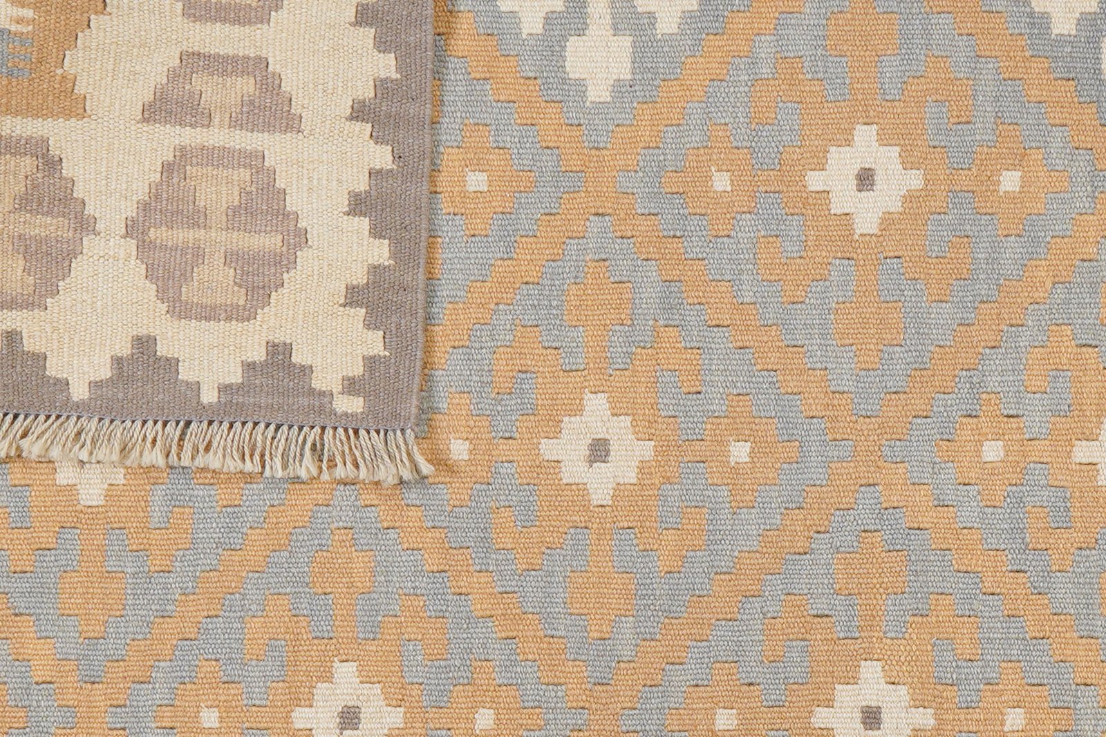 Kelim Gashgai — Handmade, 122x181 cm, Yellow, 100% Virgin Wool | View 6