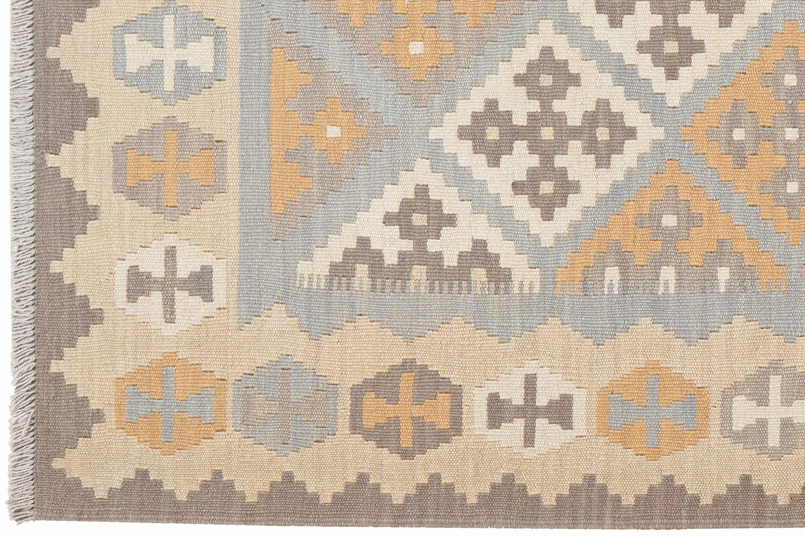 Kelim Gashgai — Handmade, 122x172 cm, Grey, 100% Virgin Wool | View 3