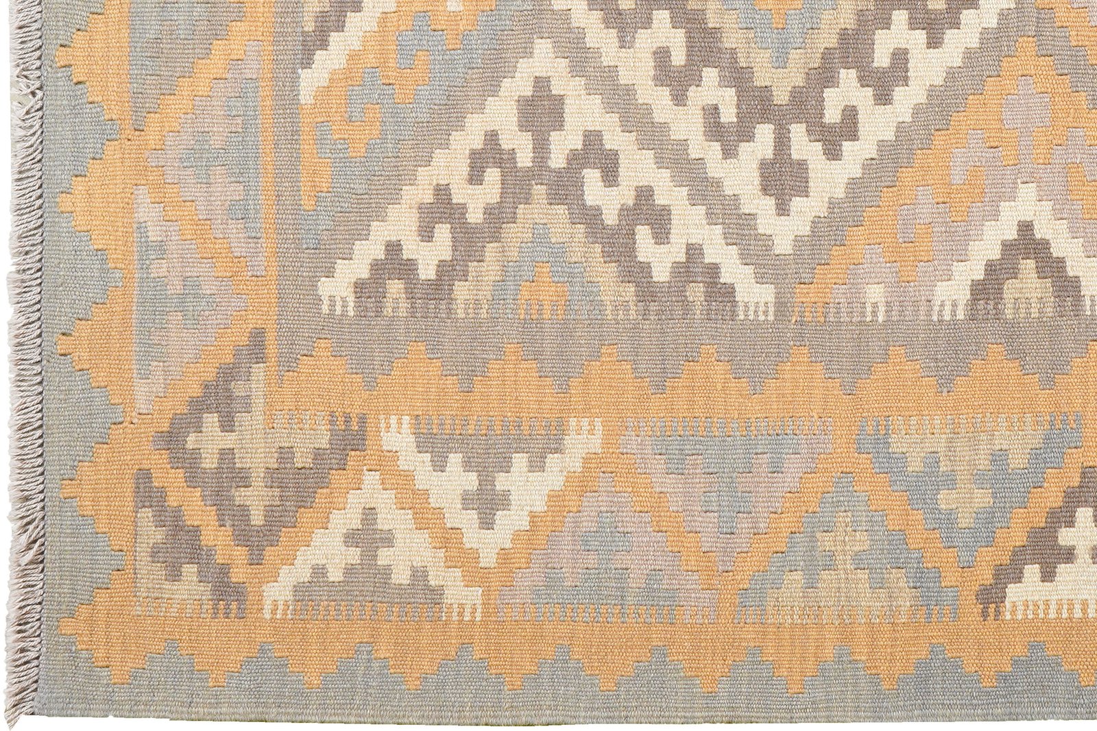 Kelim Gashgai — Handmade, 122x173 cm, Grey, 100% Virgin Wool | View 3