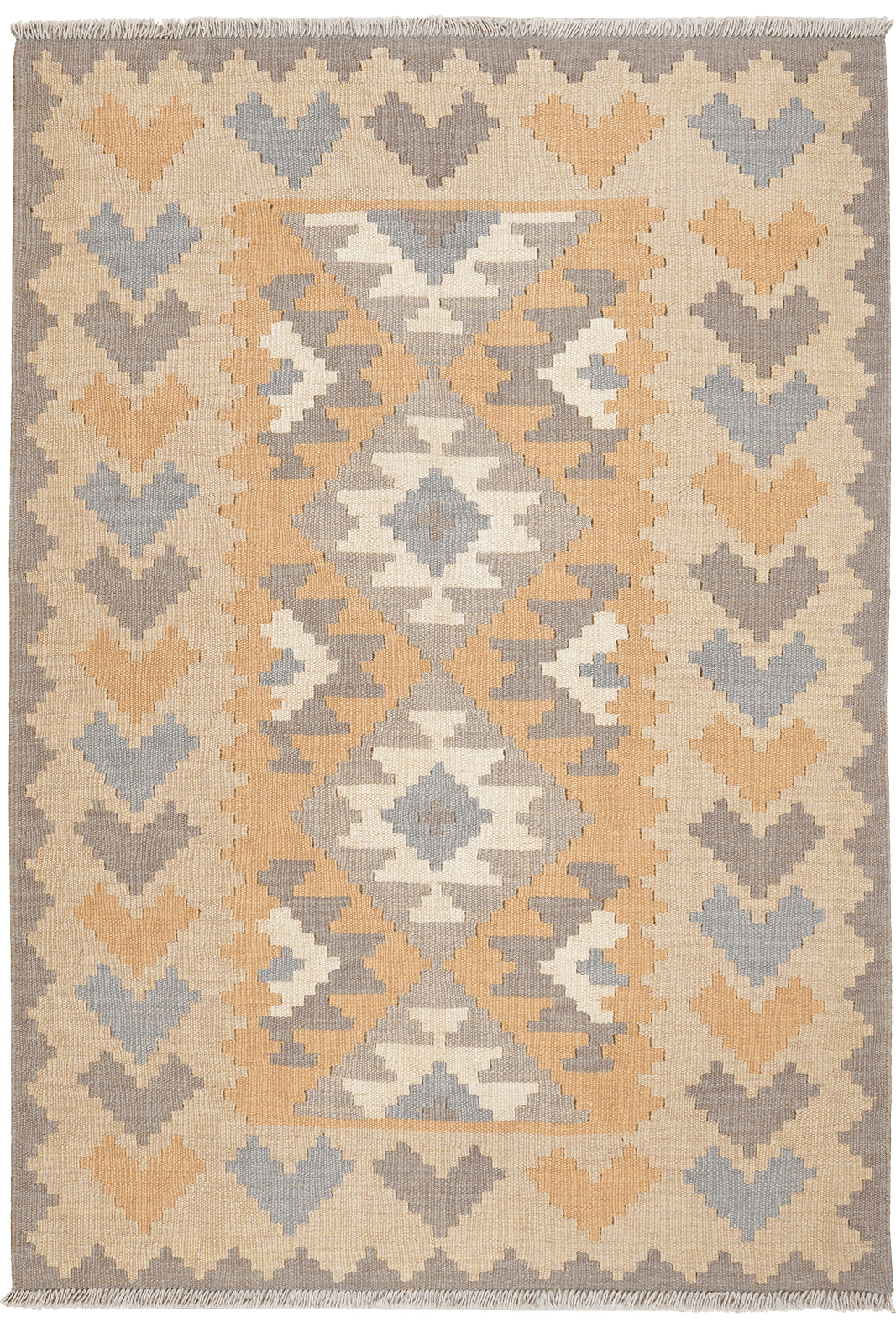 Kelim Gashgai — Handmade, 118x171 cm, Yellow, 100% Virgin Wool | Main view