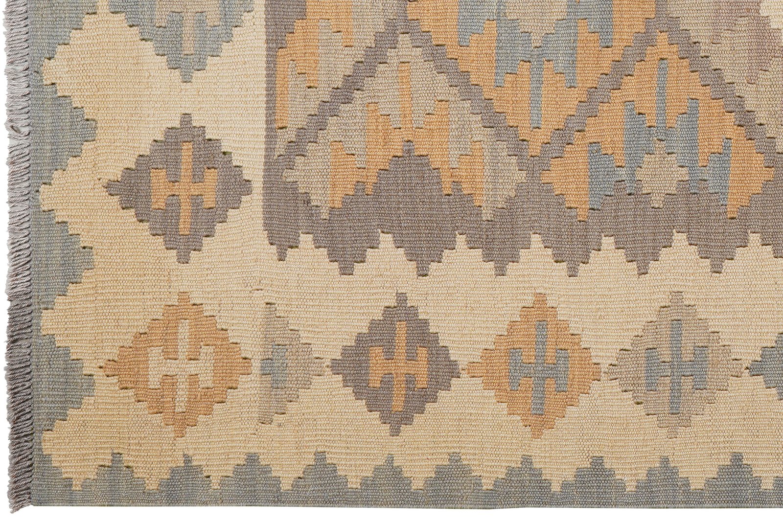Kelim Gashgai — Handmade, 122x181 cm, Grey, 100% Virgin Wool | View 3
