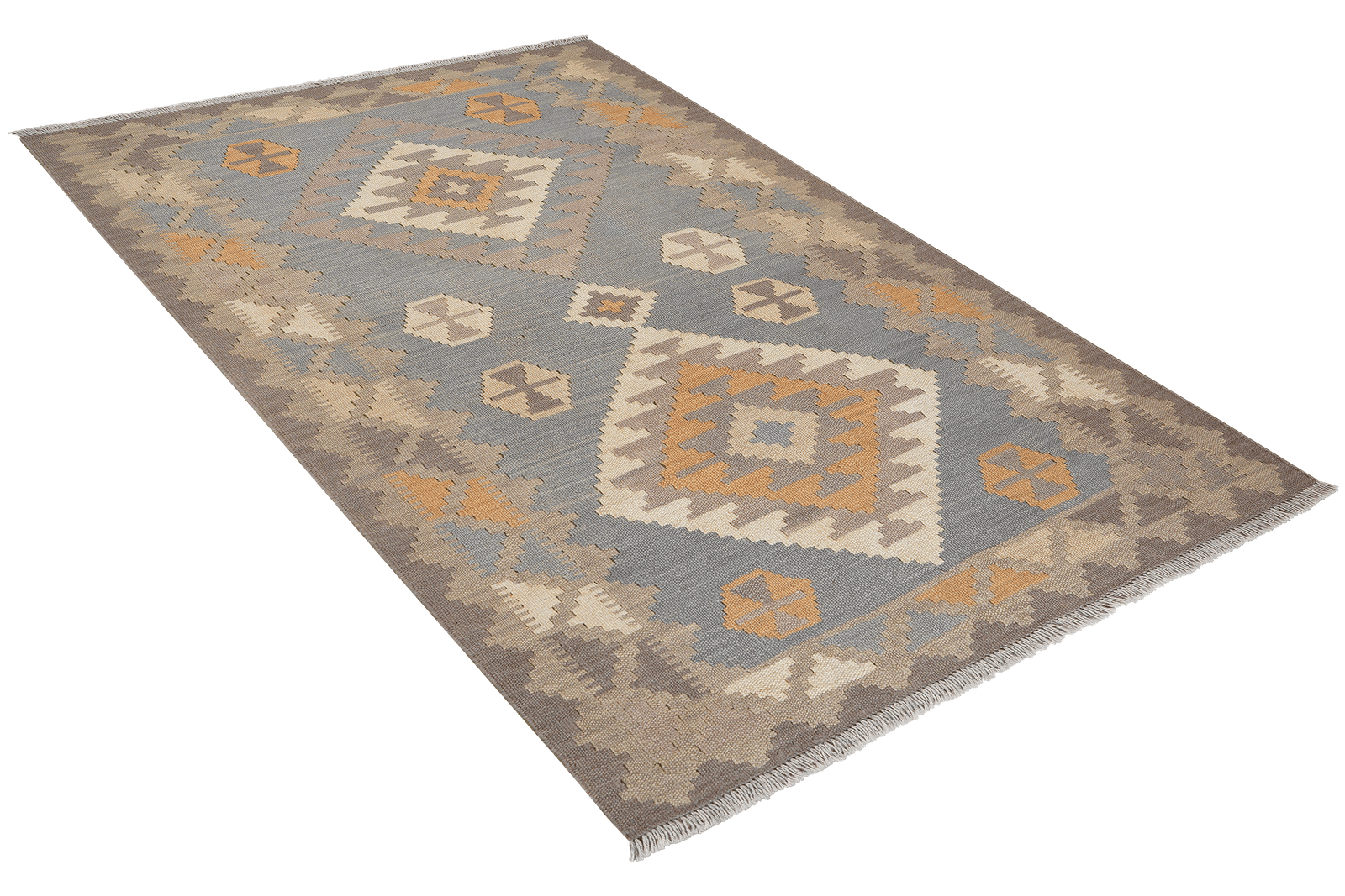 Kelim Gashgai — Handmade, 117x180 cm, Grey, 100% Virgin Wool | View 4