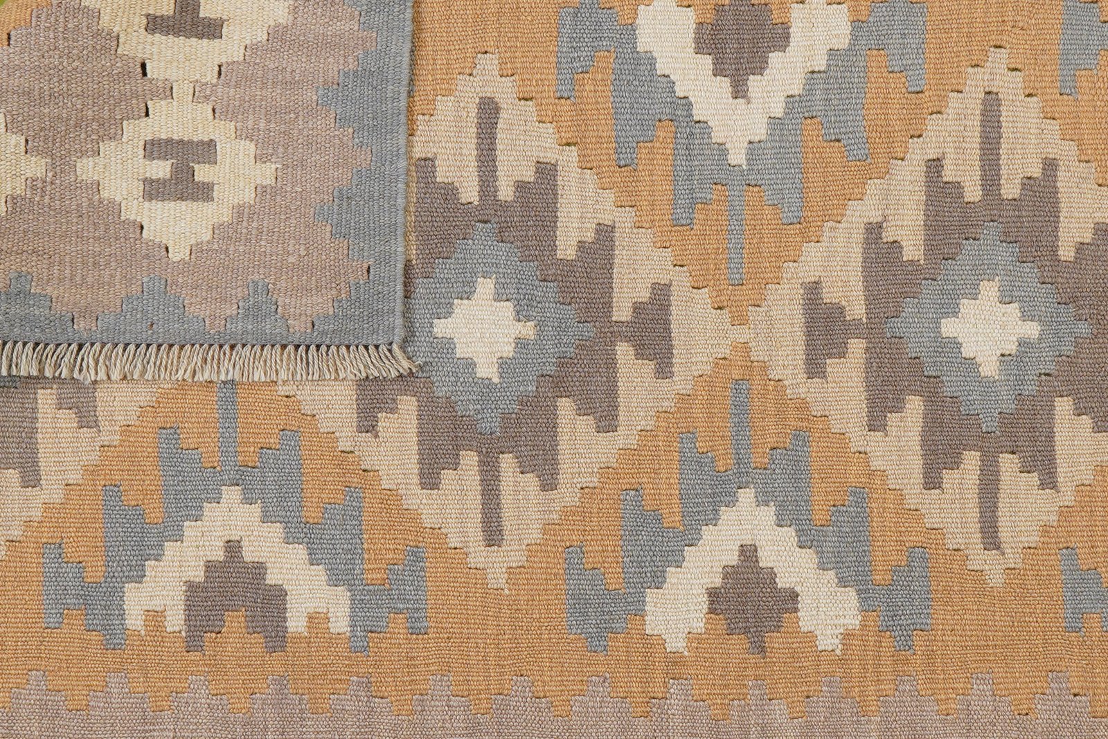 Kelim Gashgai — Handmade, 118x173 cm, Yellow, 100% Virgin Wool | View 6