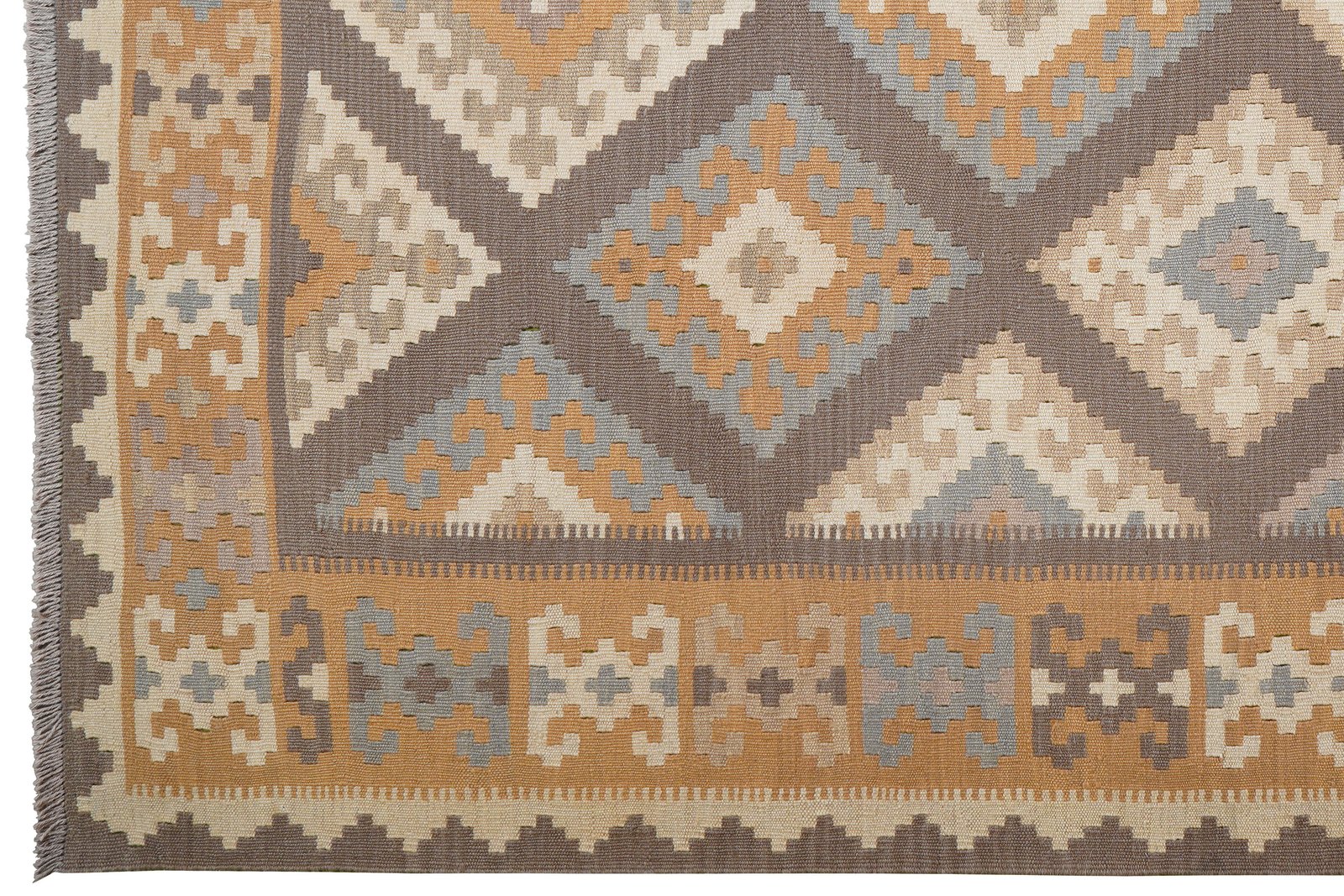 Kelim Gashgai — Handmade, 185x246 cm, Grey, 100% Virgin Wool | View 3