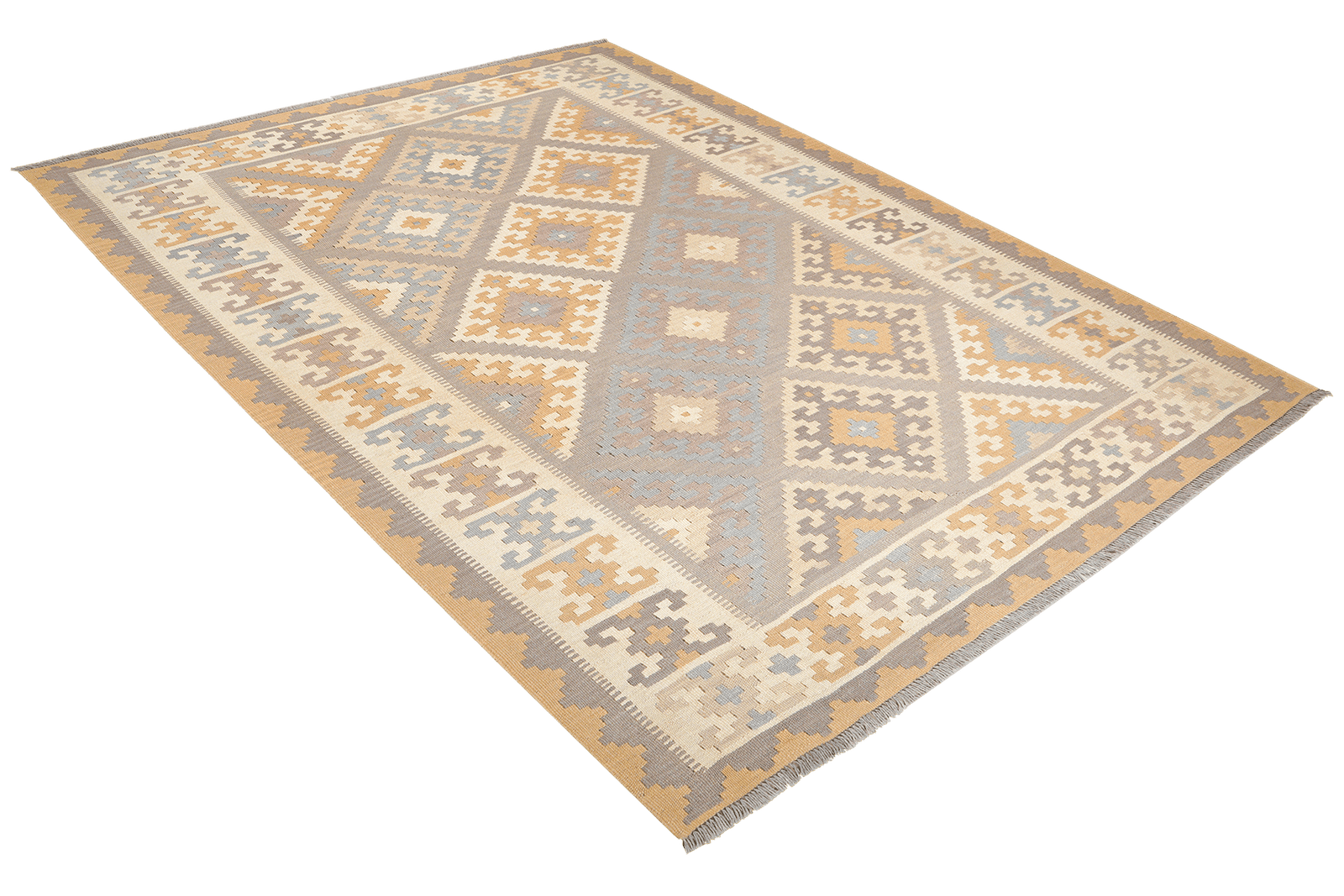 Kelim Gashgai — Handmade, 178x241 cm, Grey, 100% Virgin Wool | View 4